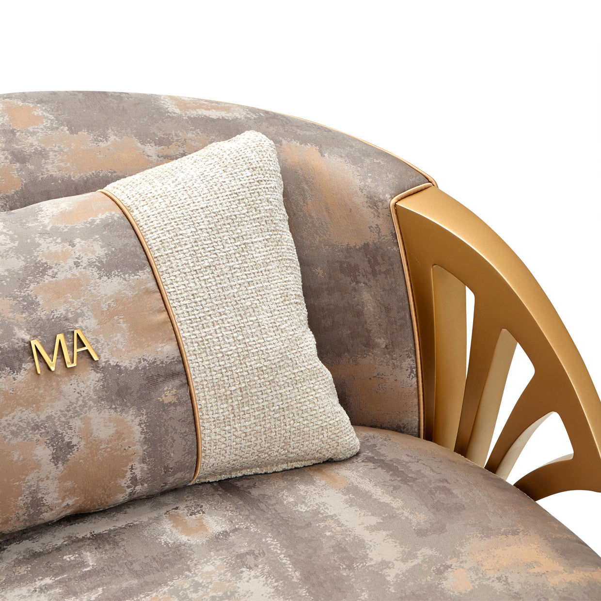 La Terrazza Light Champagne/Cappuccino Accent Chair - Ornate Home