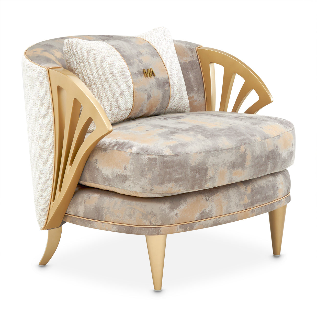 La Terrazza Light Champagne/Cappuccino Accent Chair - Ornate Home