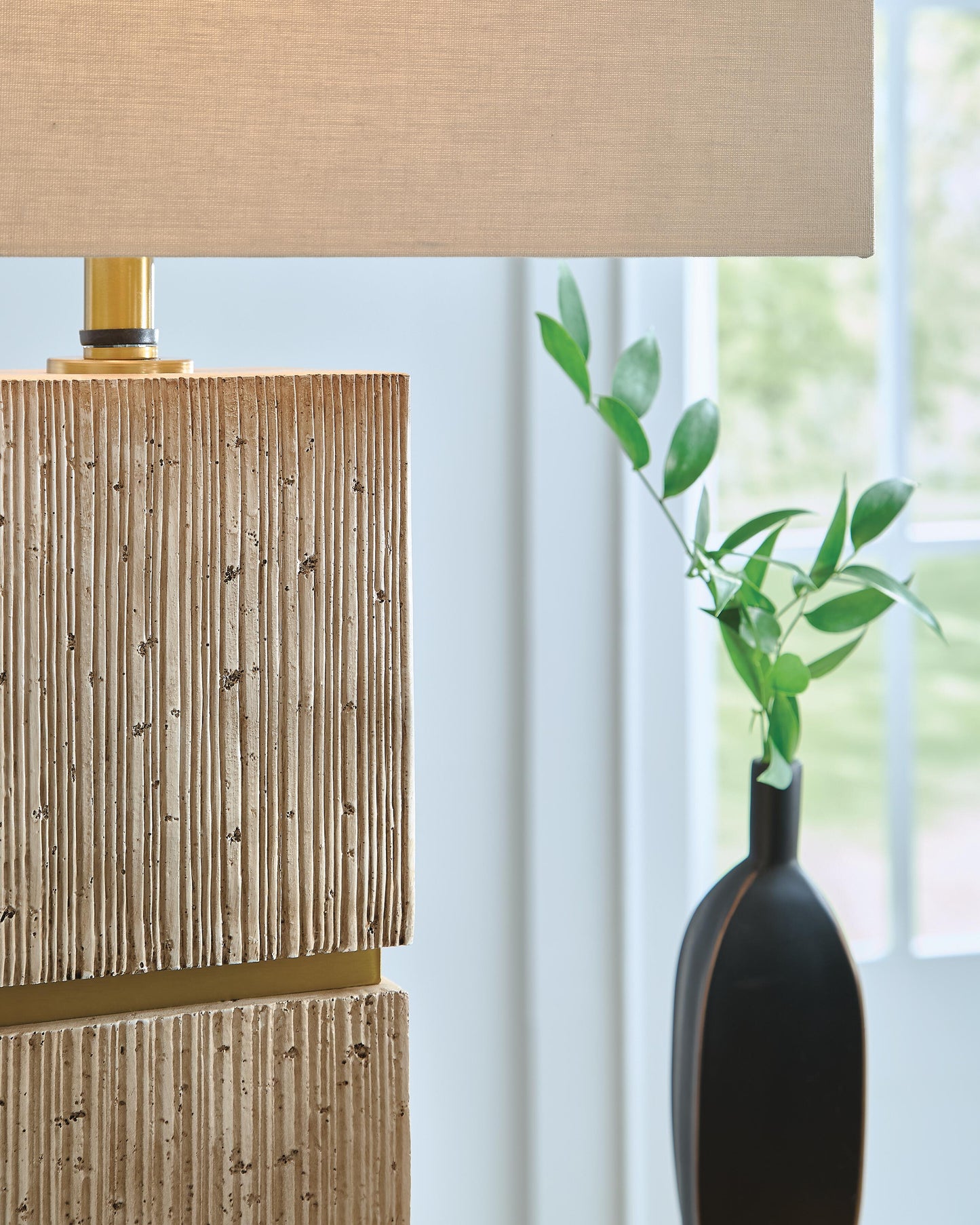 Laddner Beige Table Lamp- Viva Furn