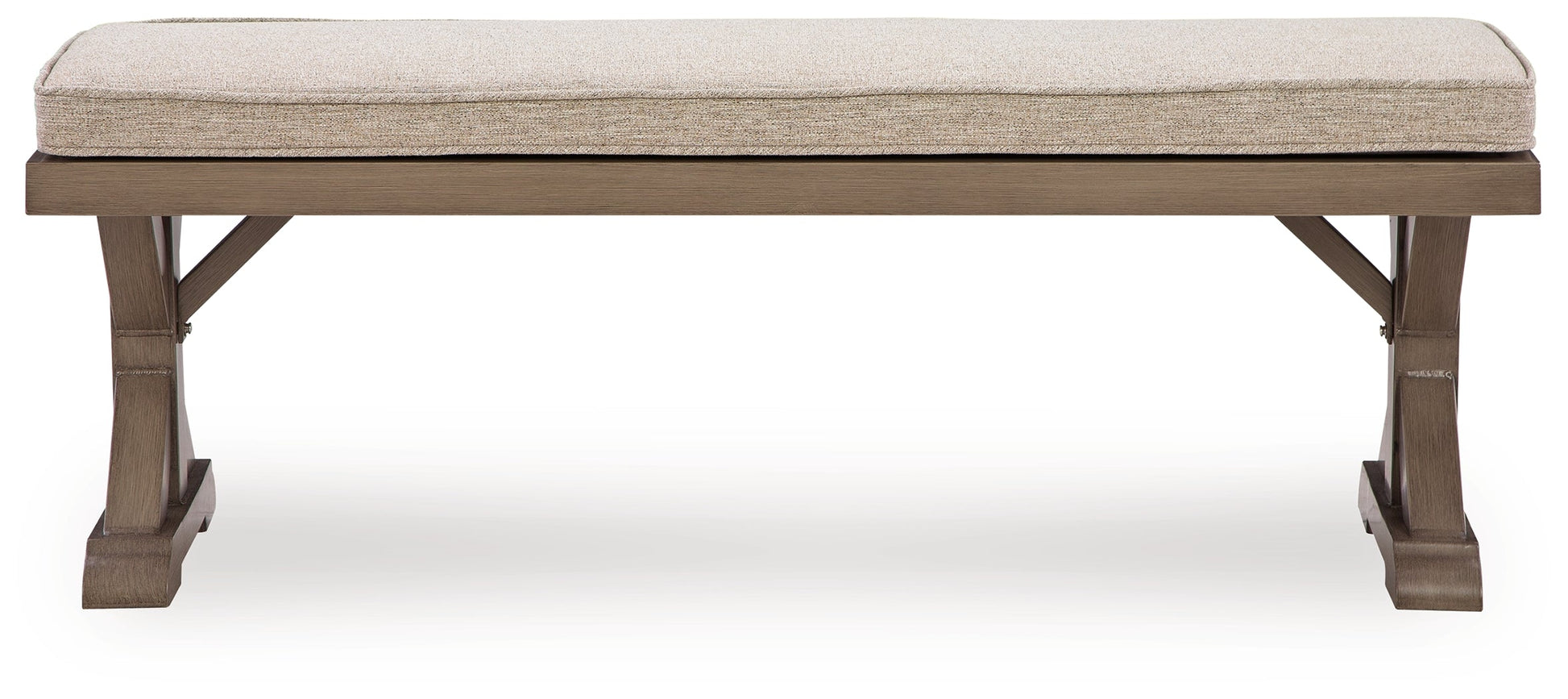 Laguna Heights Beige Outdoor Bench with Cushion- Viva Furn