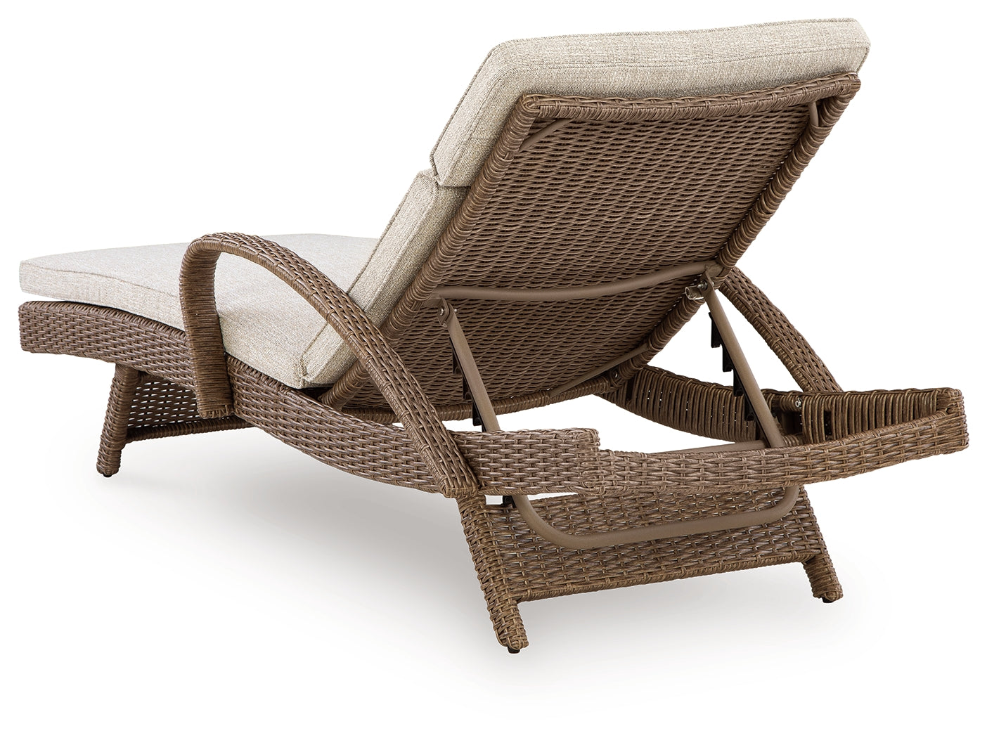 Laguna Heights Beige Outdoor Chaise Lounge with Cushion- Viva Furn