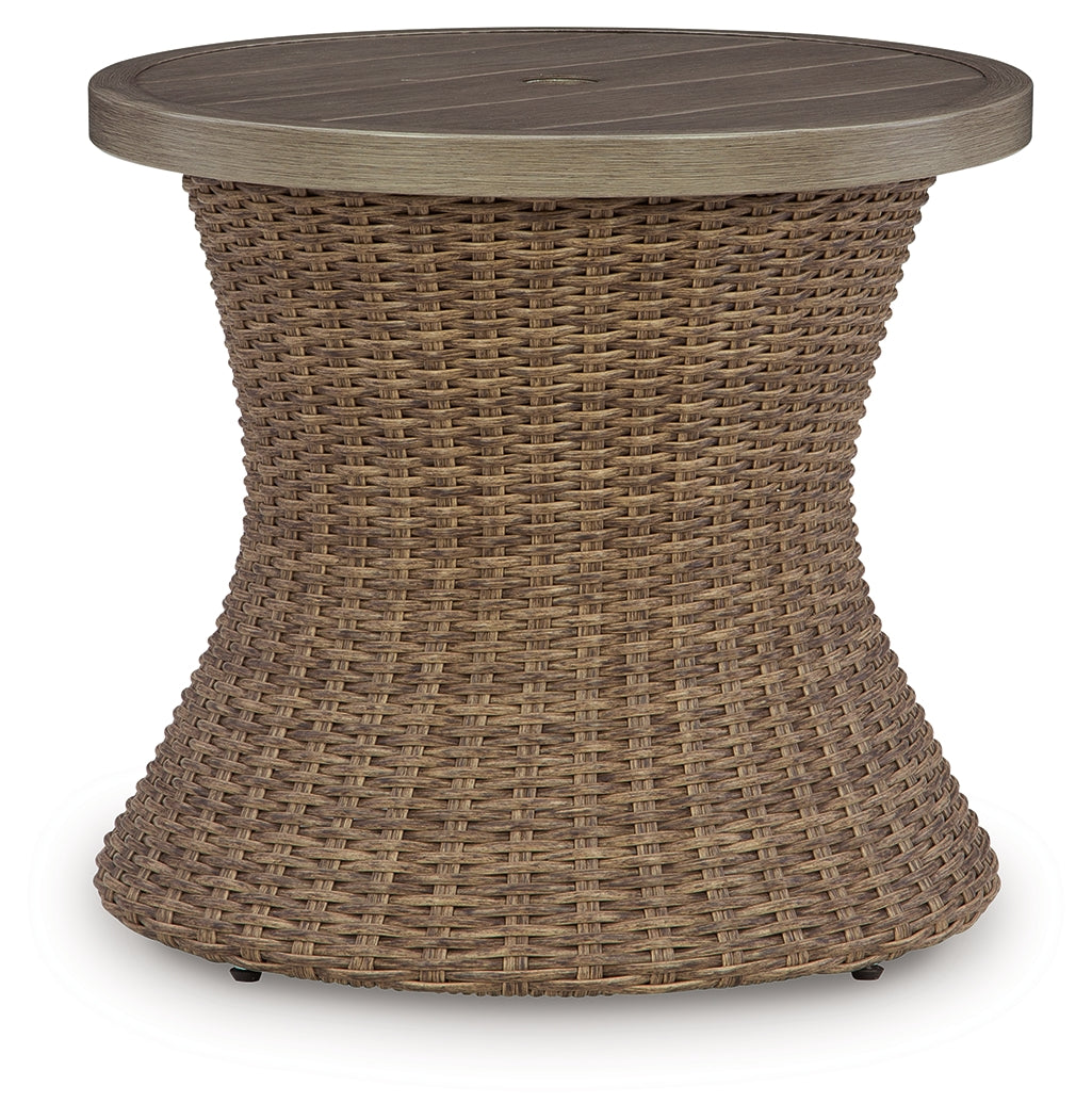 Laguna Heights Beige Outdoor End Table- Viva Furn