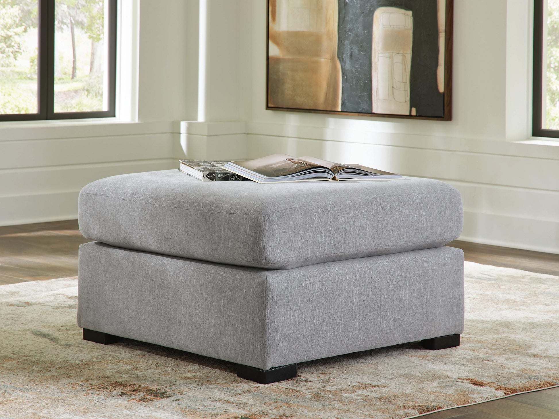 Lakepoint Nickel Oversized Accent Ottoman- Viva Furn