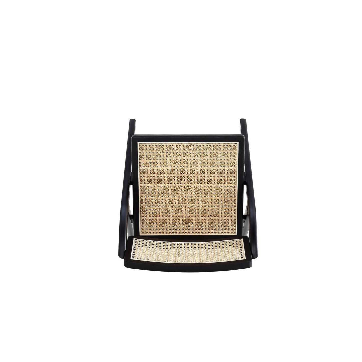 Lambinet Folding Dining Chair in Black and Natural Cane (set of 2) - Ornate Home
