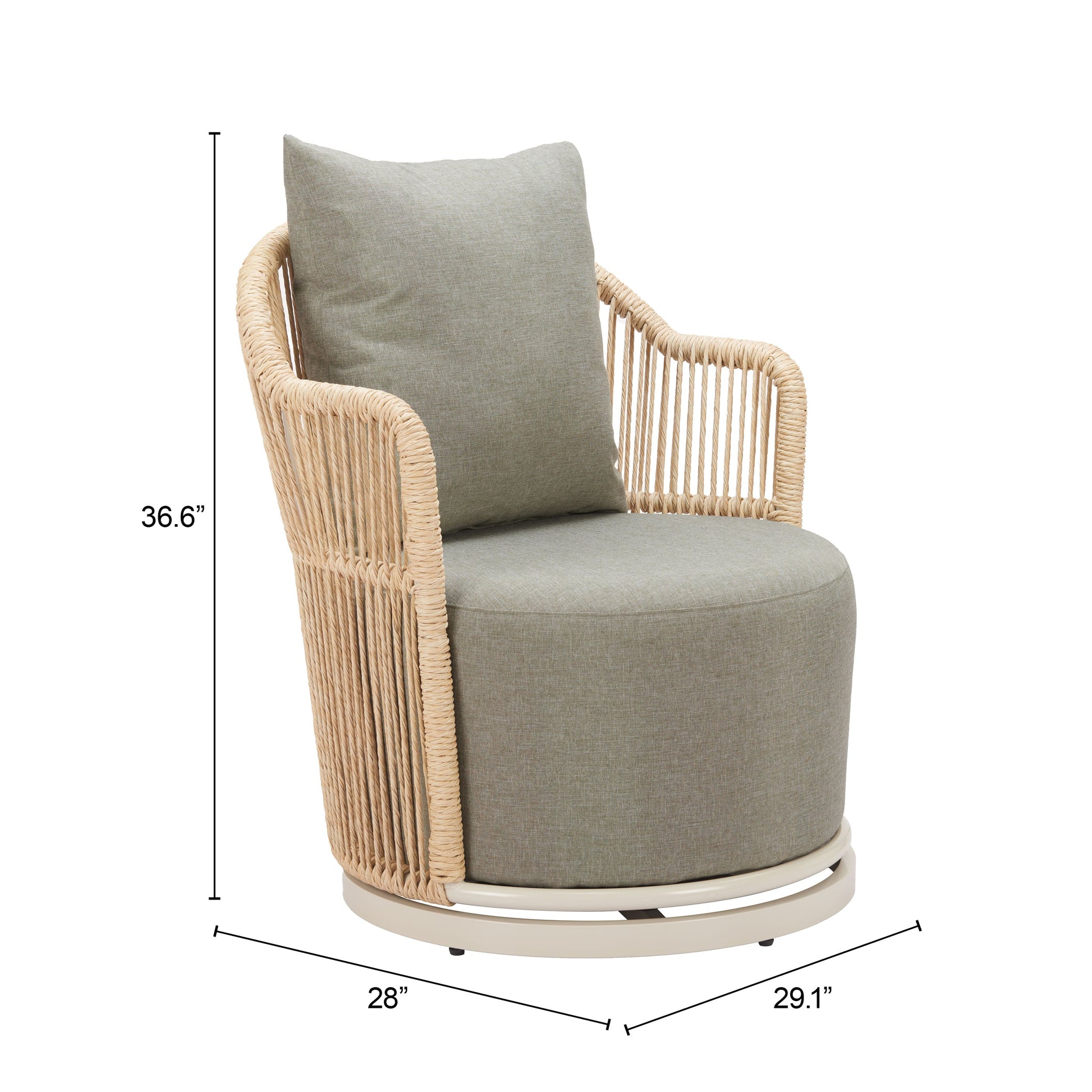 Lanai Multicolor Outdoor Swivel Chair - Ornate Home