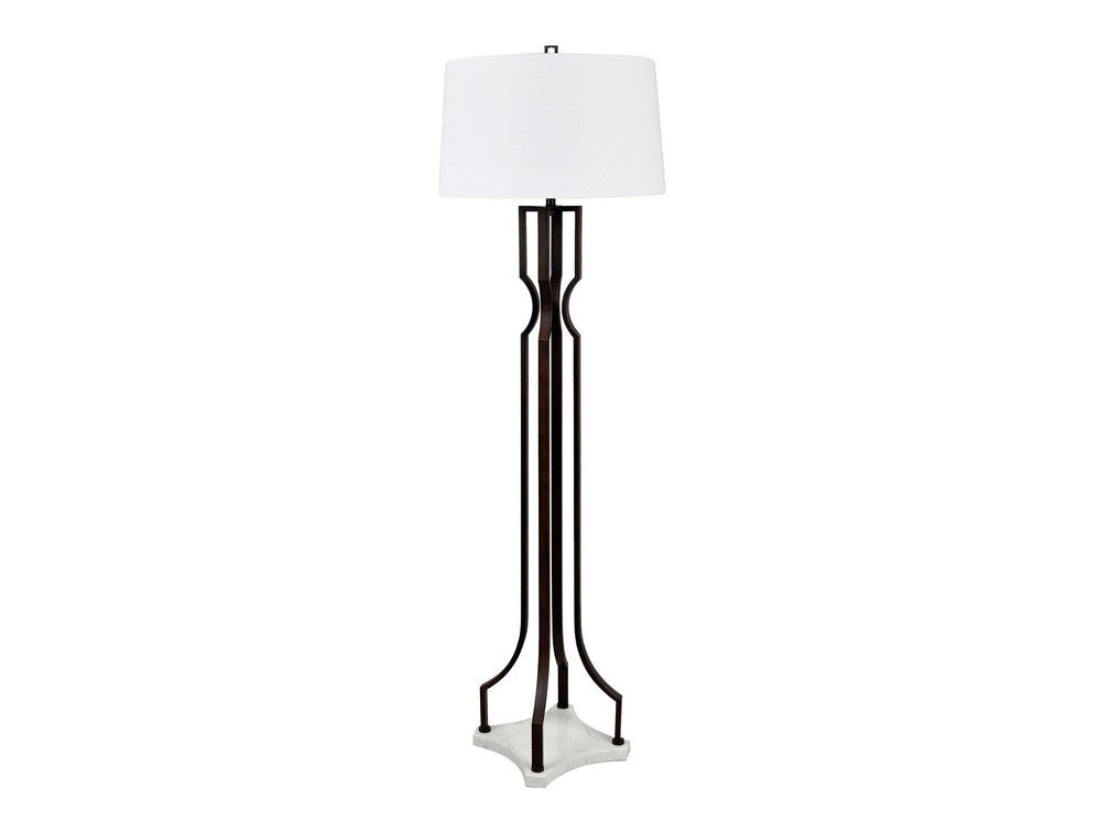 Lancaster Dark Bronze/White Floor Lamp - Ornate Home
