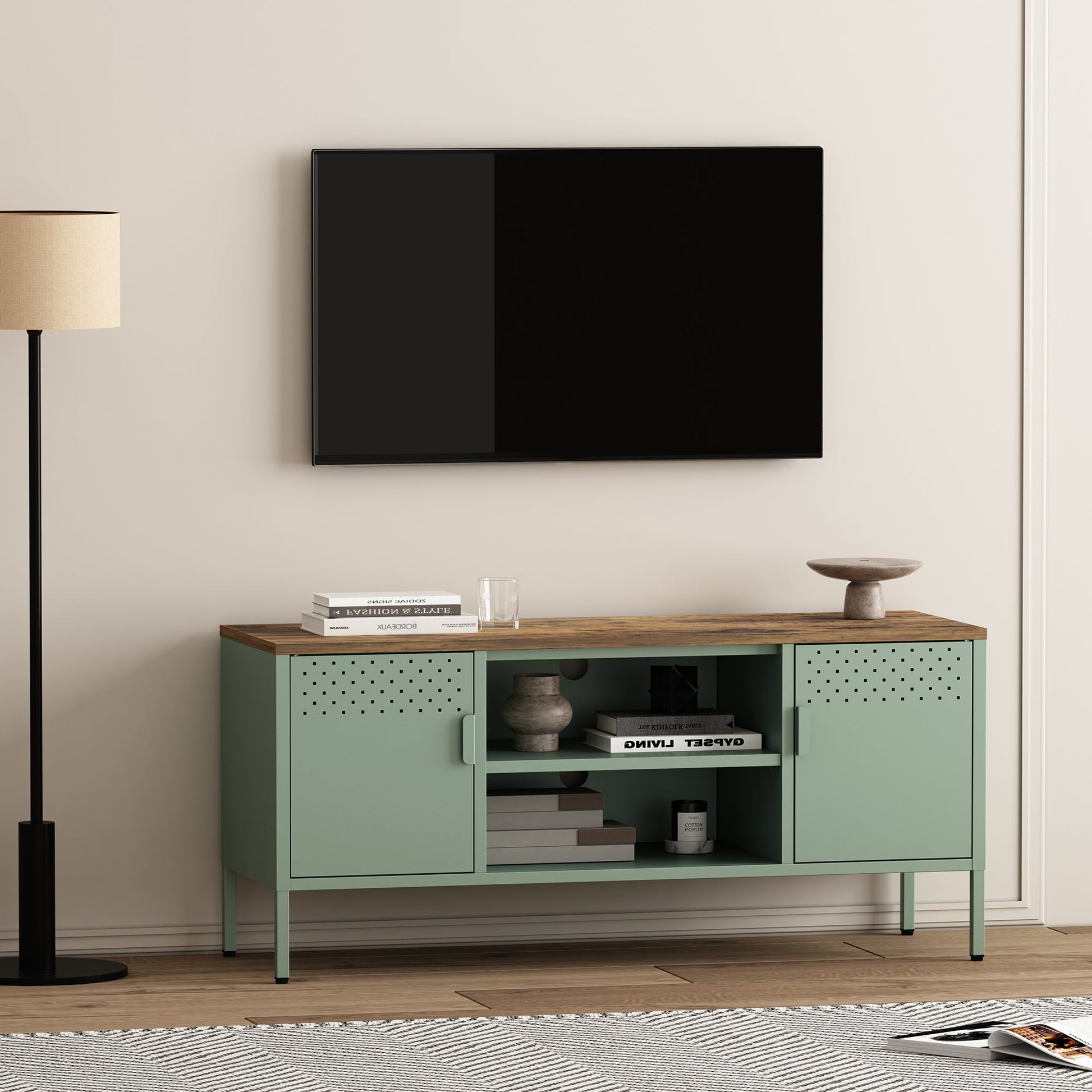 Landen 47" TV Stand in Green - Ornate Home