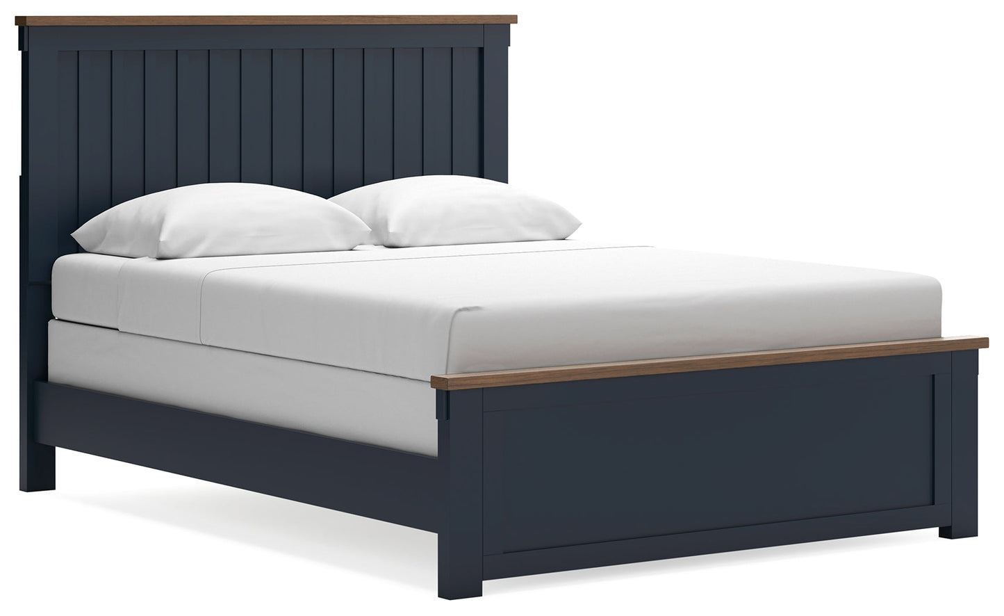 Landocken Brown/Blue Queen Panel Bed- Viva Furn