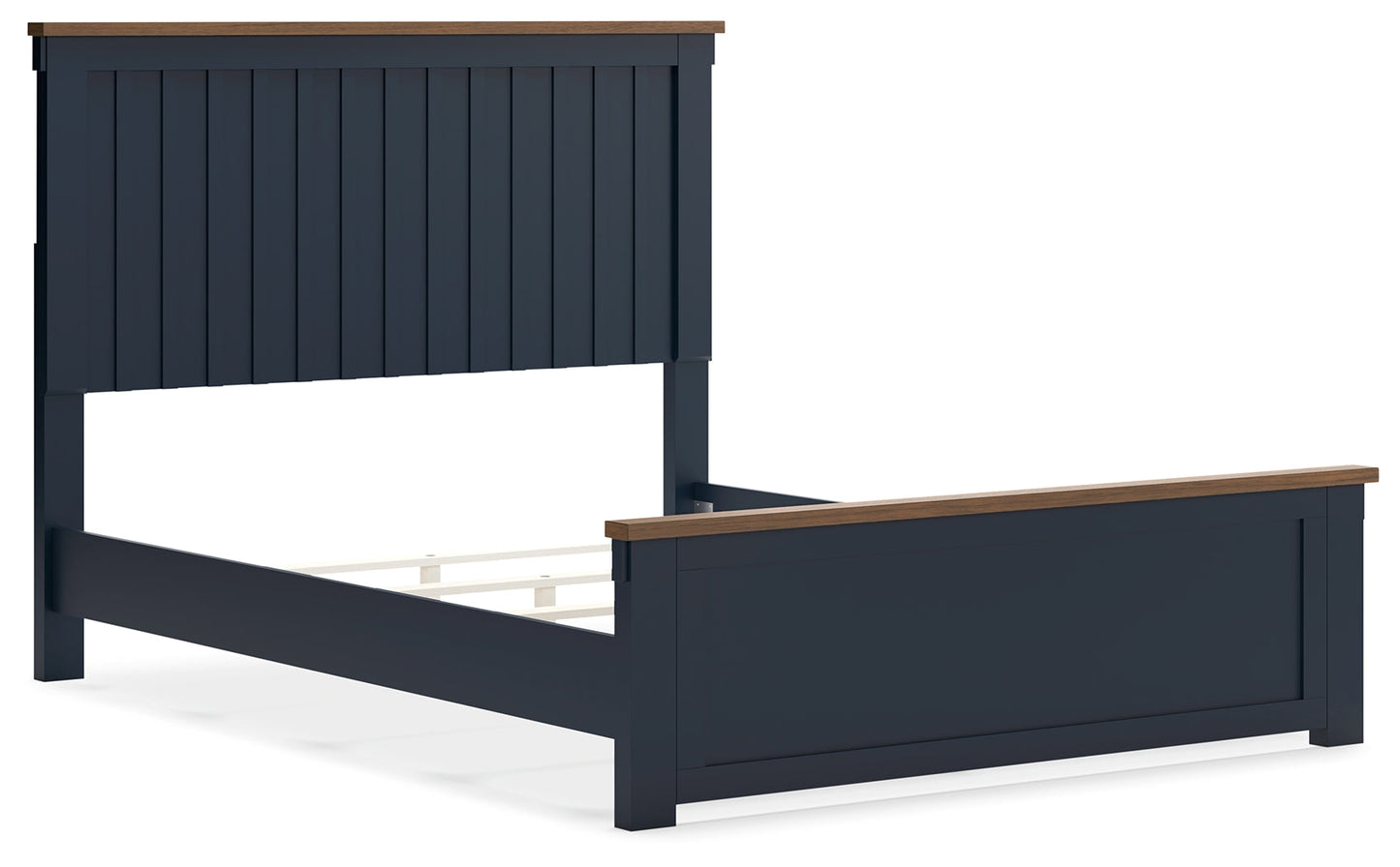 Landocken Brown/Blue Queen Panel Bed- Viva Furn