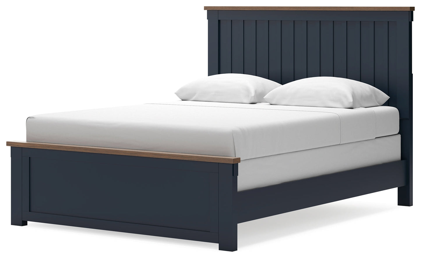 Landocken Brown/Blue Queen Panel Bed- Viva Furn