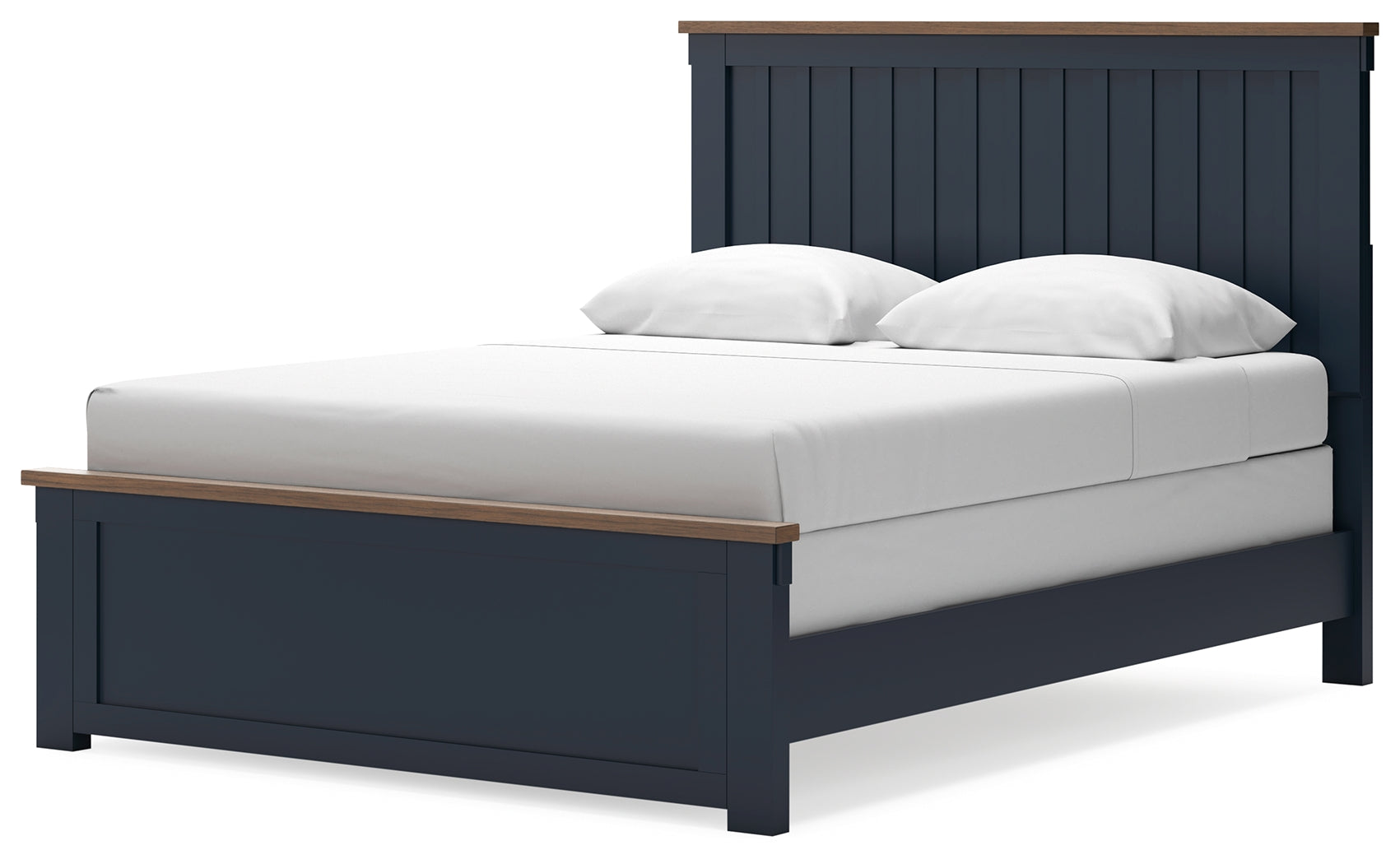Landocken Brown/Blue Queen Panel Bed- Viva Furn