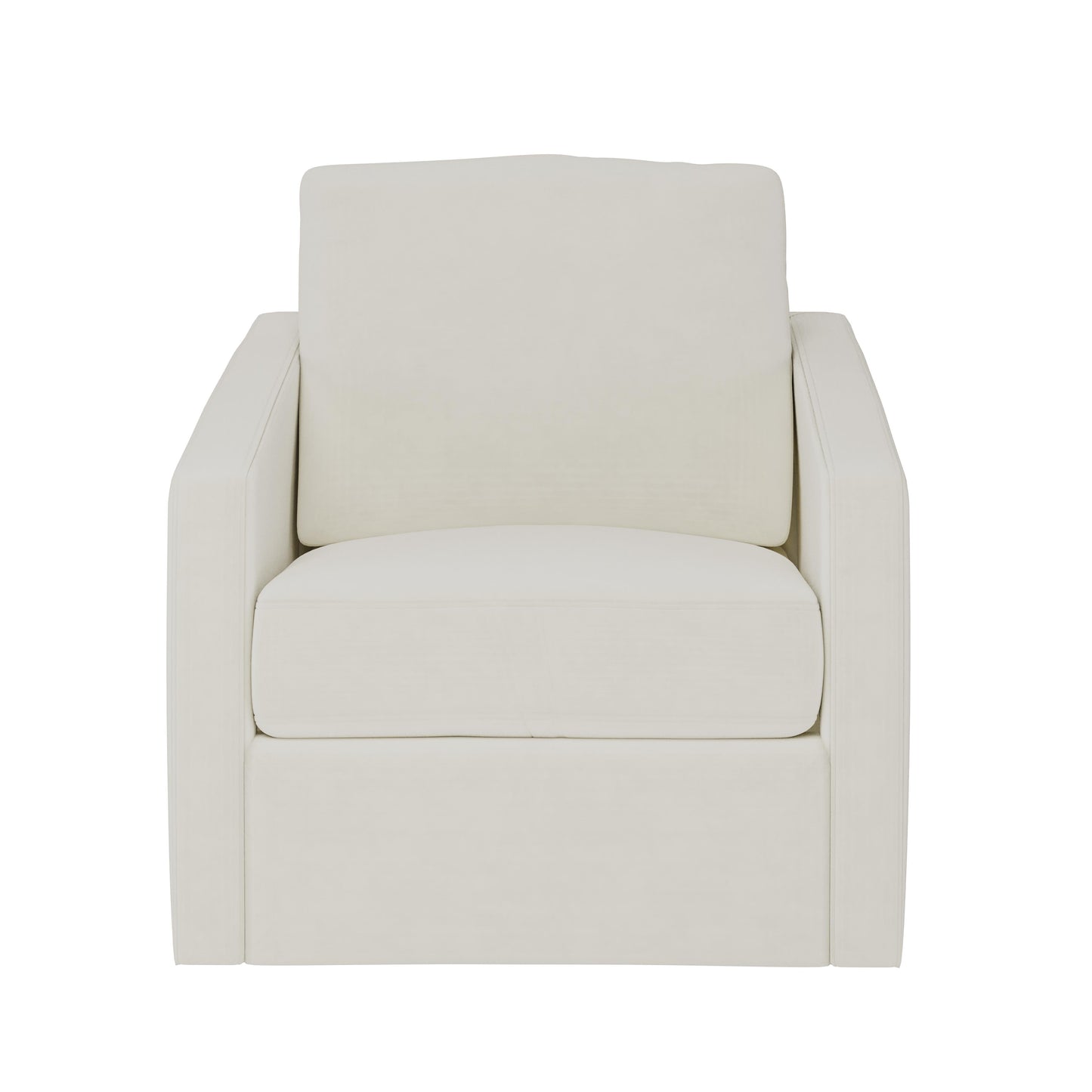 Landry Beige Leather Swivel Chair - Ornate Home