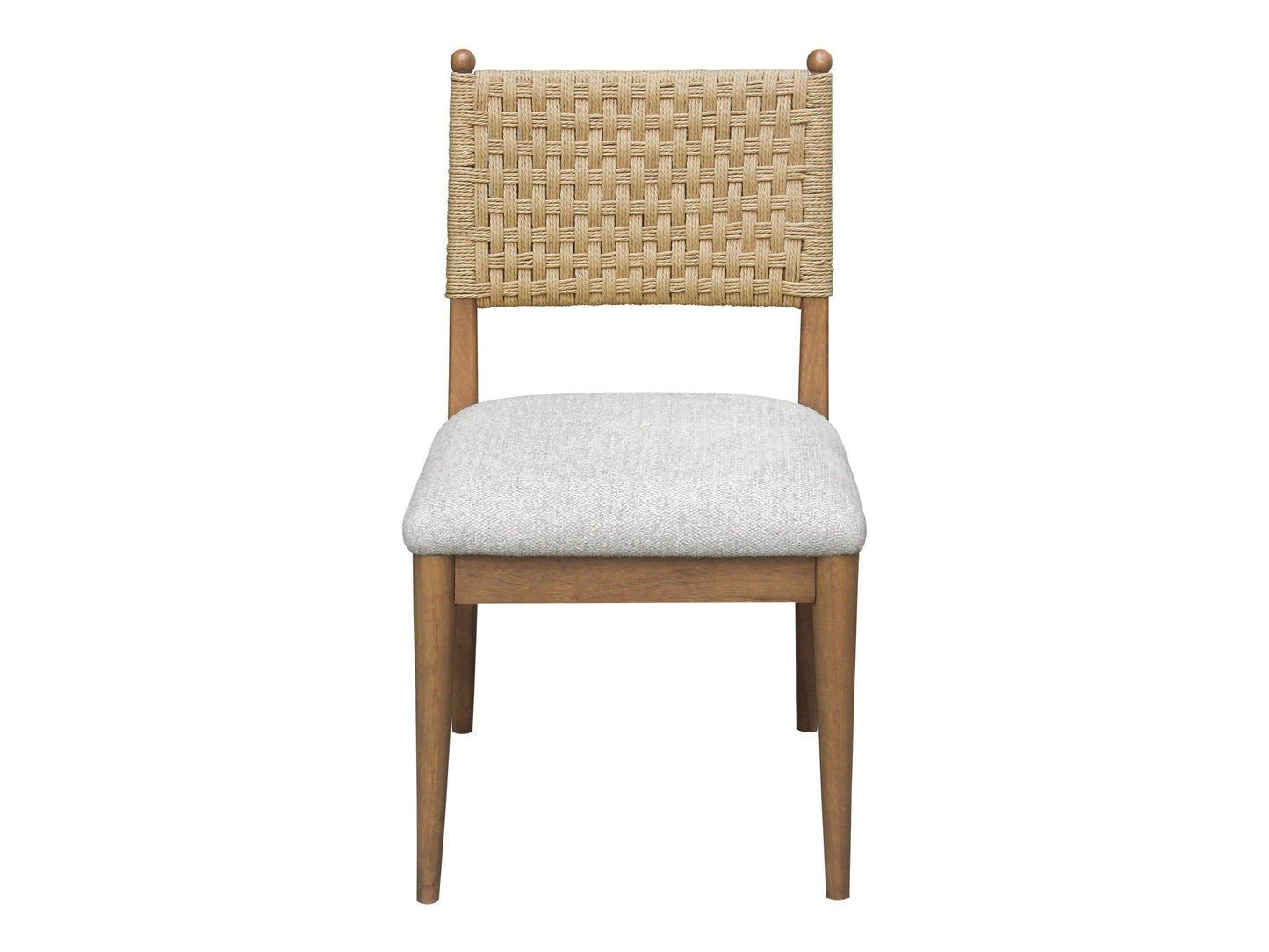 Langley Snow White/Cabin Glow Woven Back Chair (Set of 2) - Ornate Home
