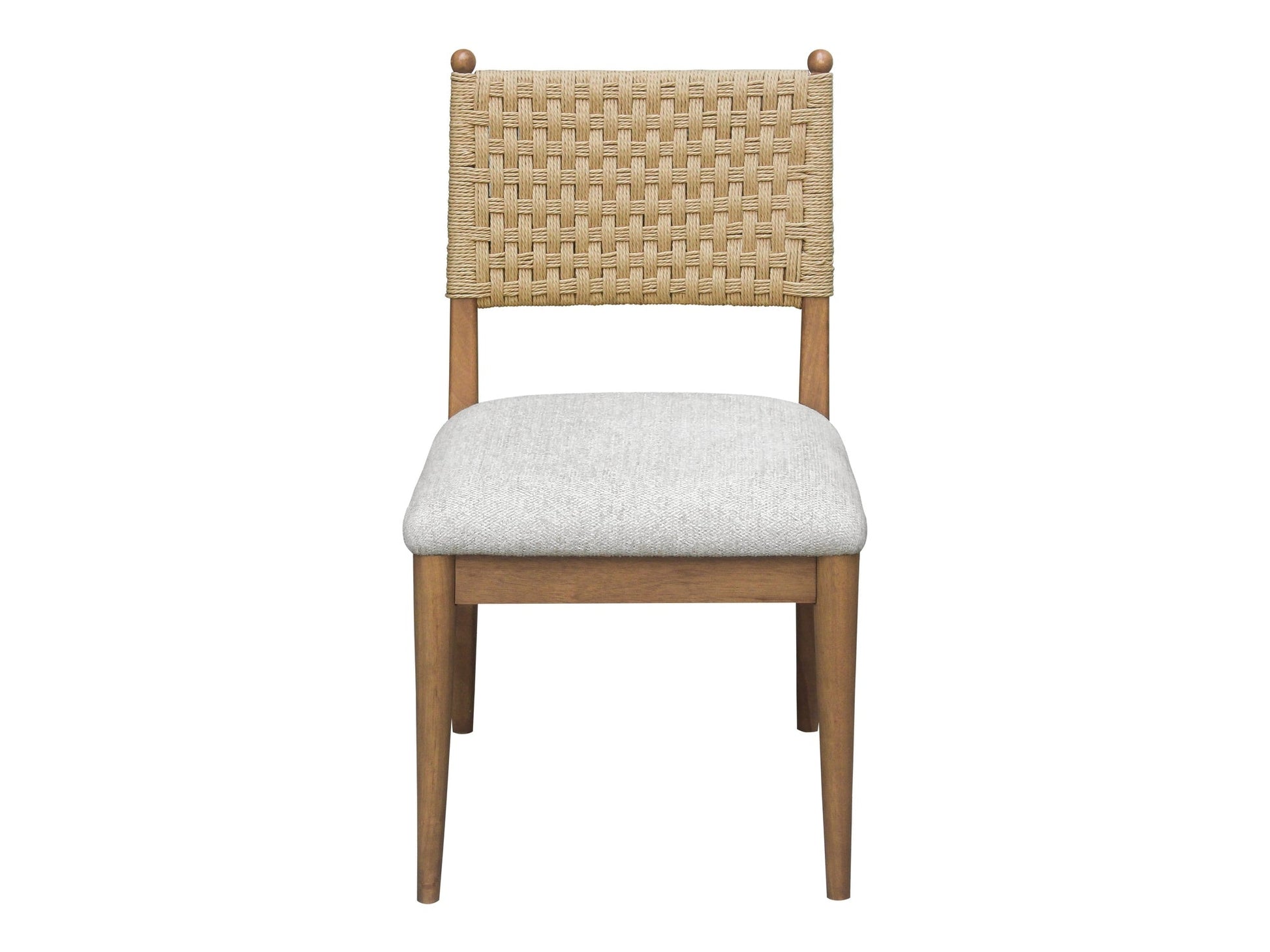 Langley Snow White/Cabin Glow Woven Back Chair (Set of 2) - Ornate Home