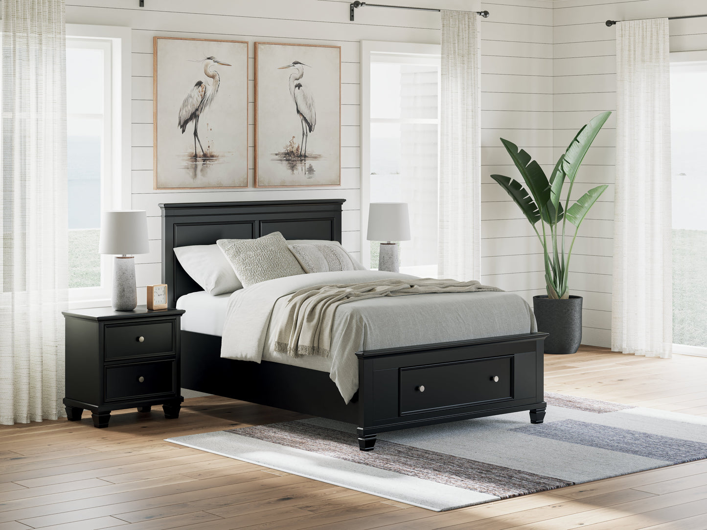 Lanolee Black Full Panel Storage Bed- Viva Furn