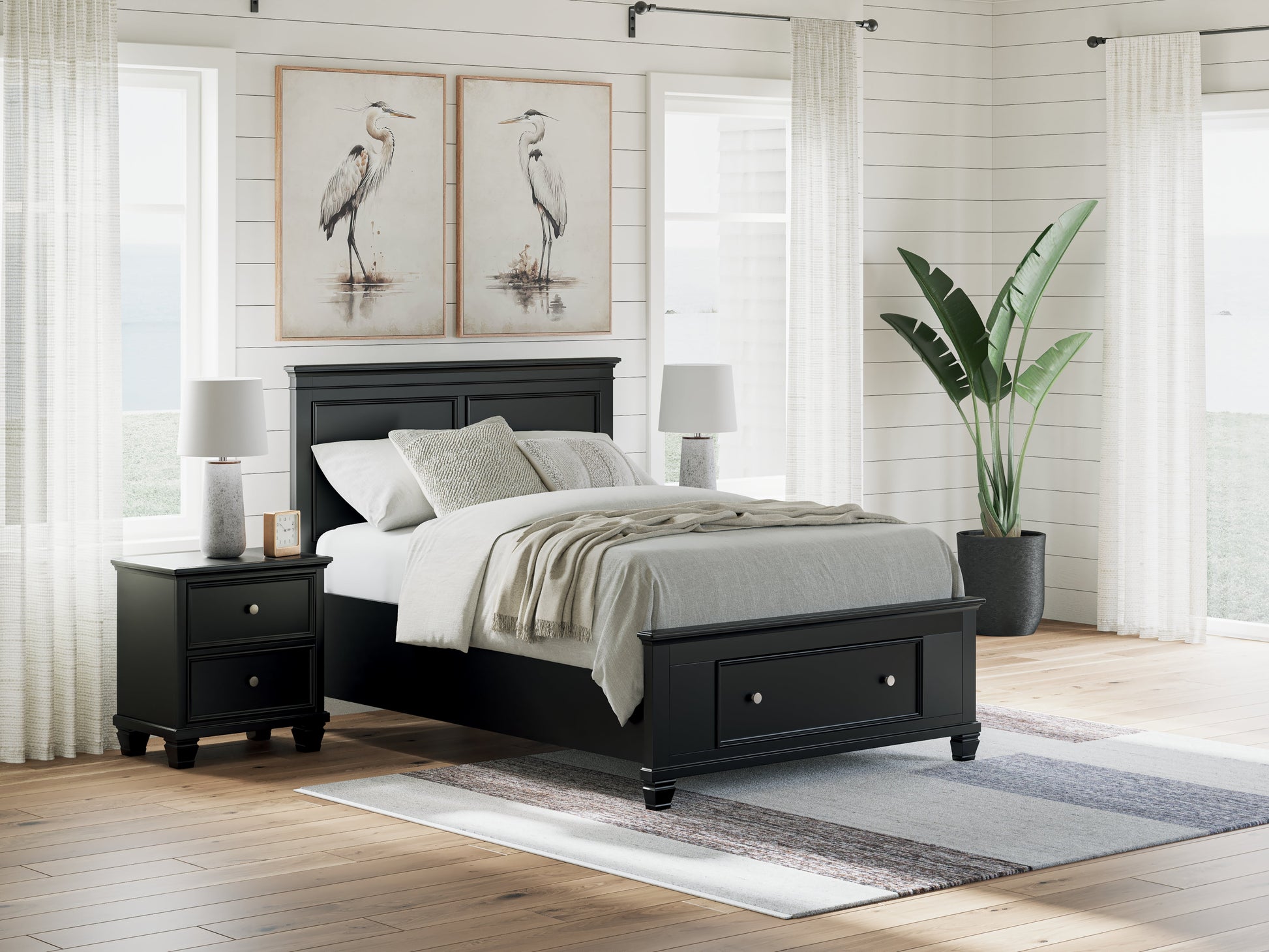 Lanolee Black Full Panel Storage Bed- Viva Furn