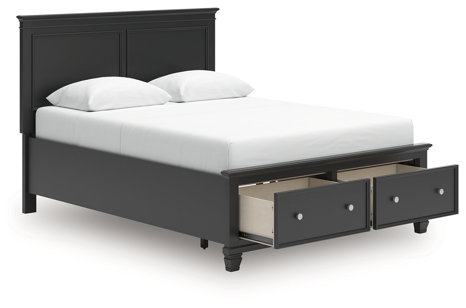 Lanolee Black Queen Panel Storage Bed- Viva Furn