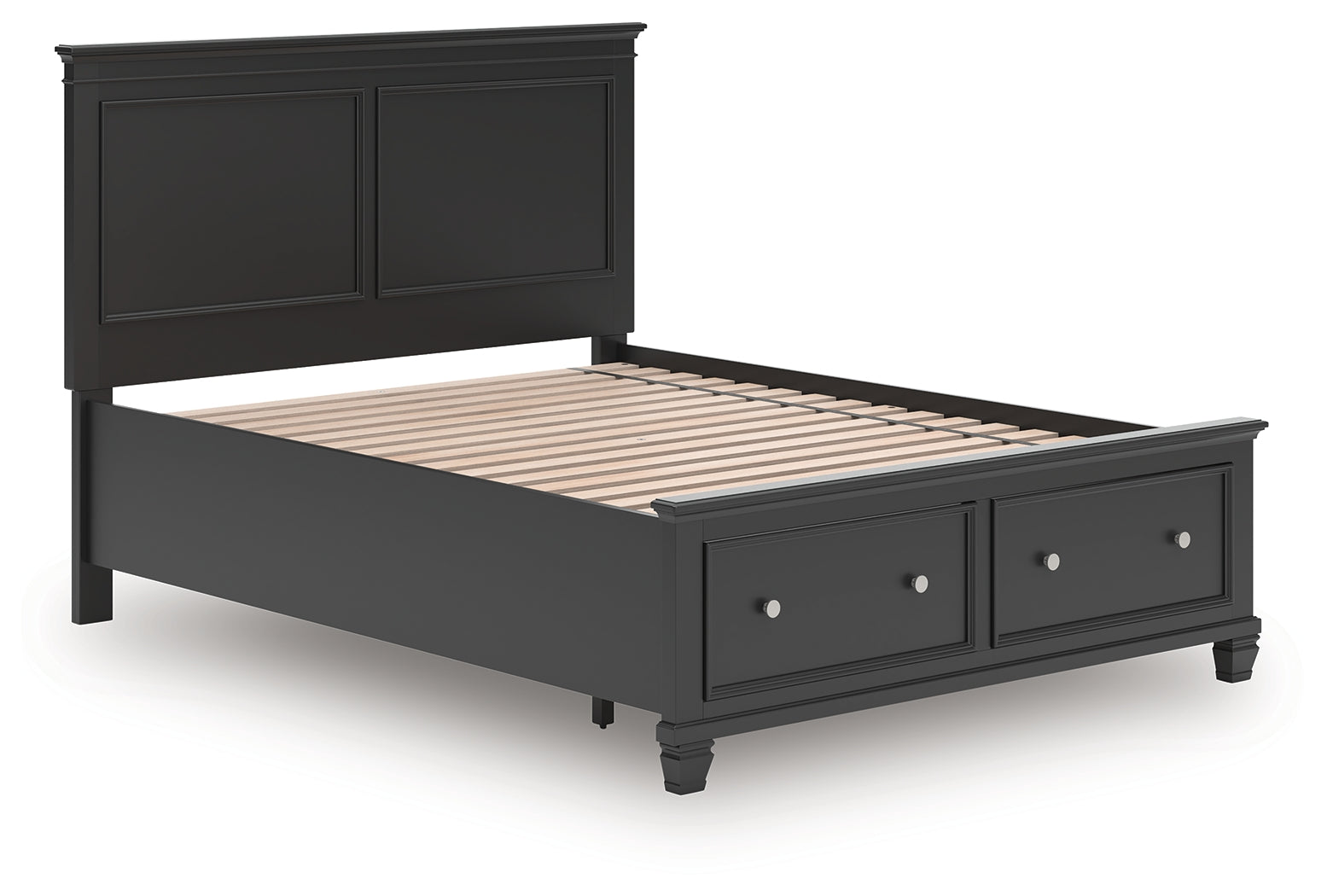 Lanolee Black Queen Panel Storage Bed- Viva Furn