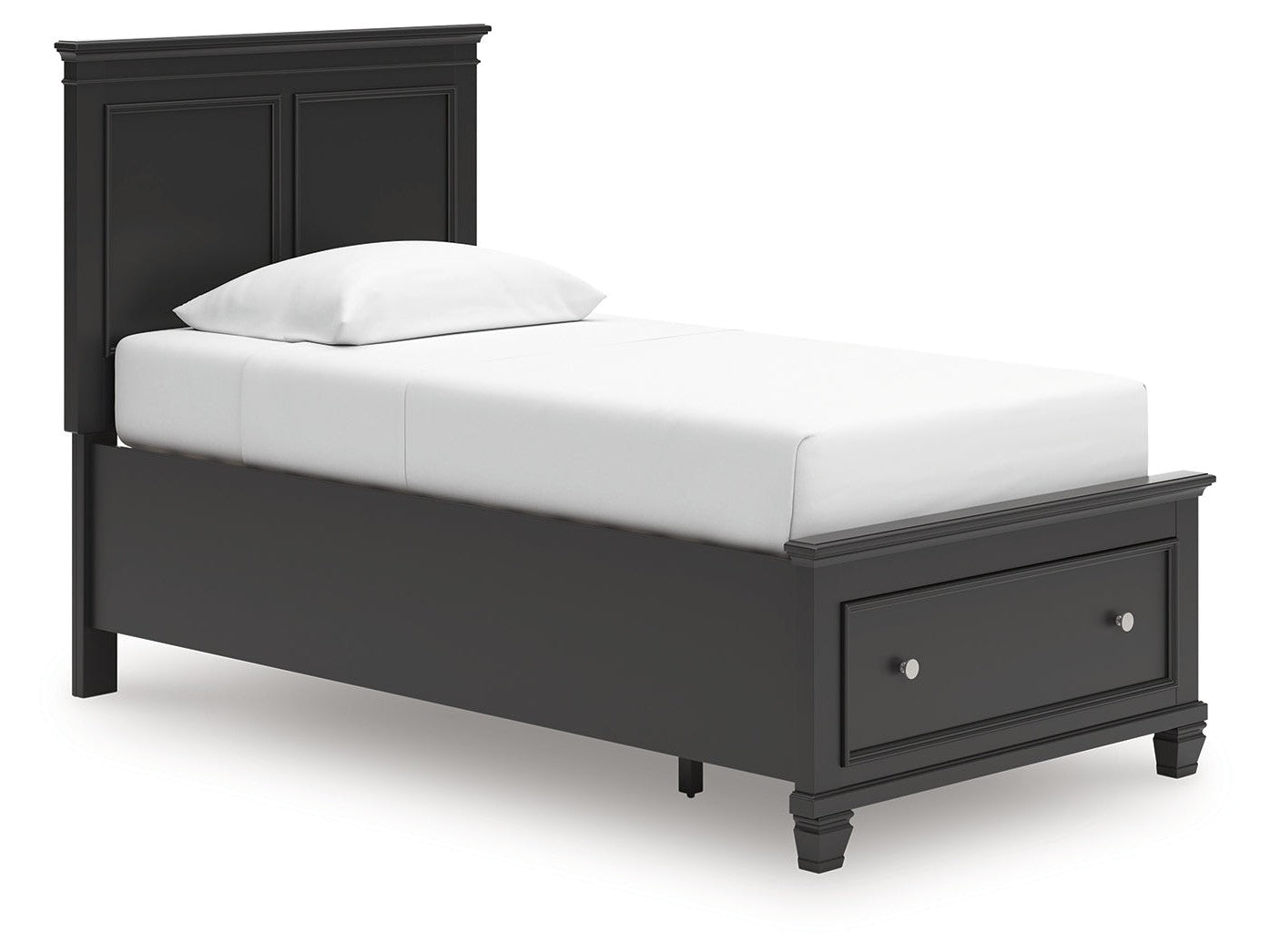 Lanolee Black Twin Panel Storage Bed- Viva Furn