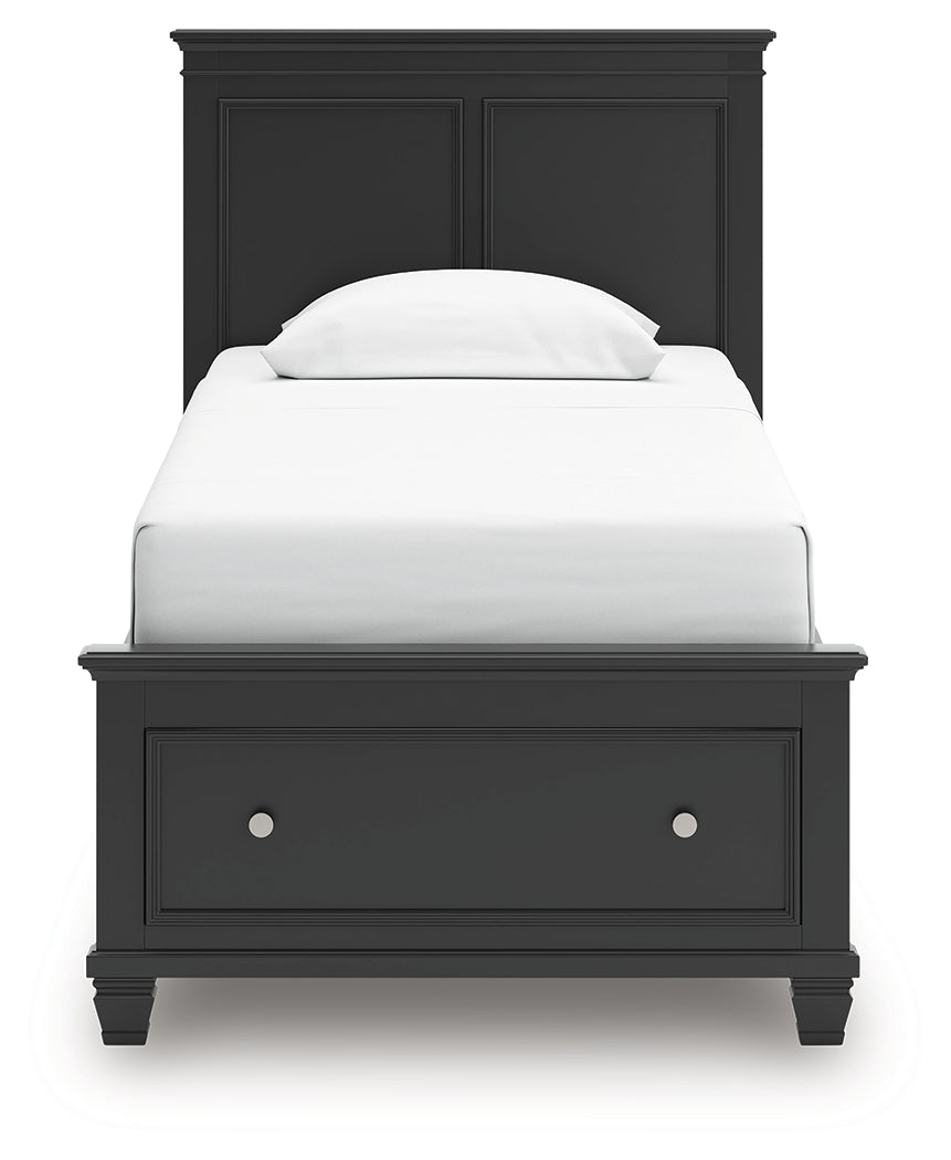 Lanolee Black Twin Panel Storage Bed- Viva Furn