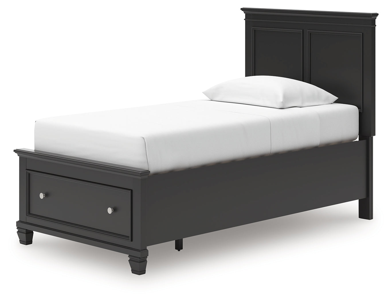 Lanolee Black Twin Panel Storage Bed- Viva Furn
