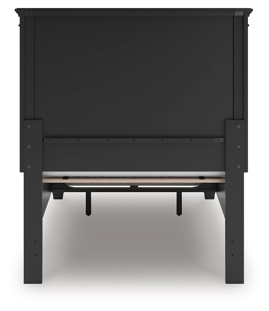 Lanolee Black Twin Panel Storage Bed- Viva Furn