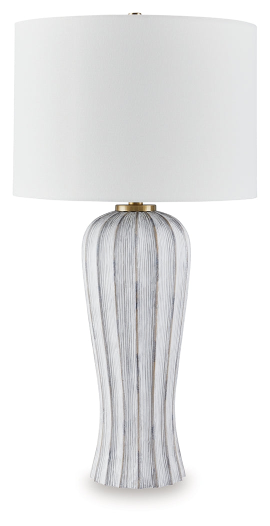 Lanwell Antique Gray Poly Table Lamp- Viva Furn