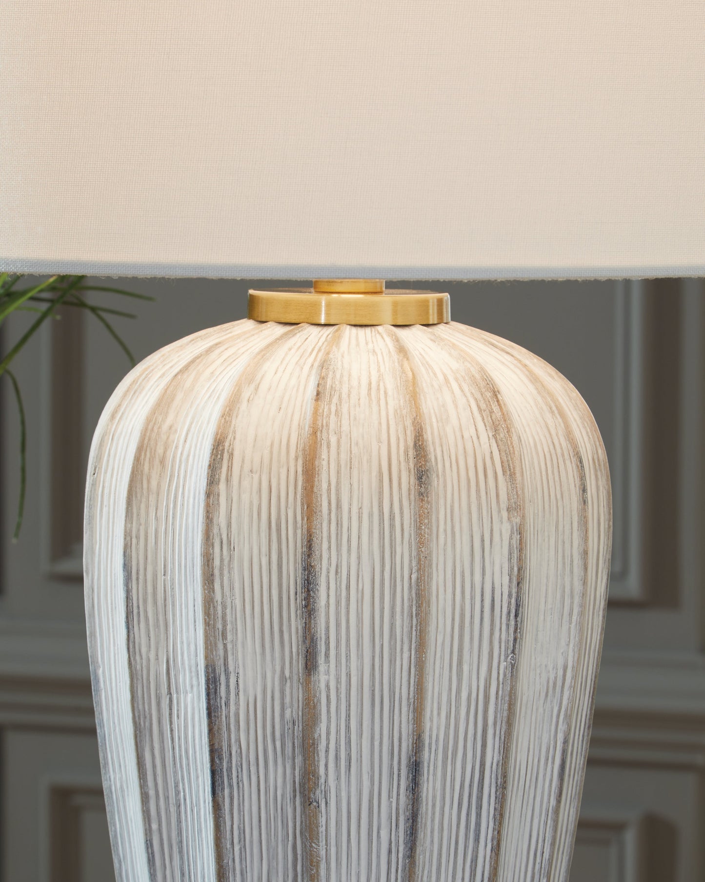 Lanwell Antique Gray Poly Table Lamp- Viva Furn