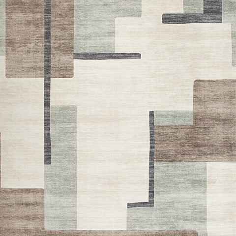 Larkport Cream/Brown/Gray Washable Large Rug- Viva Furn