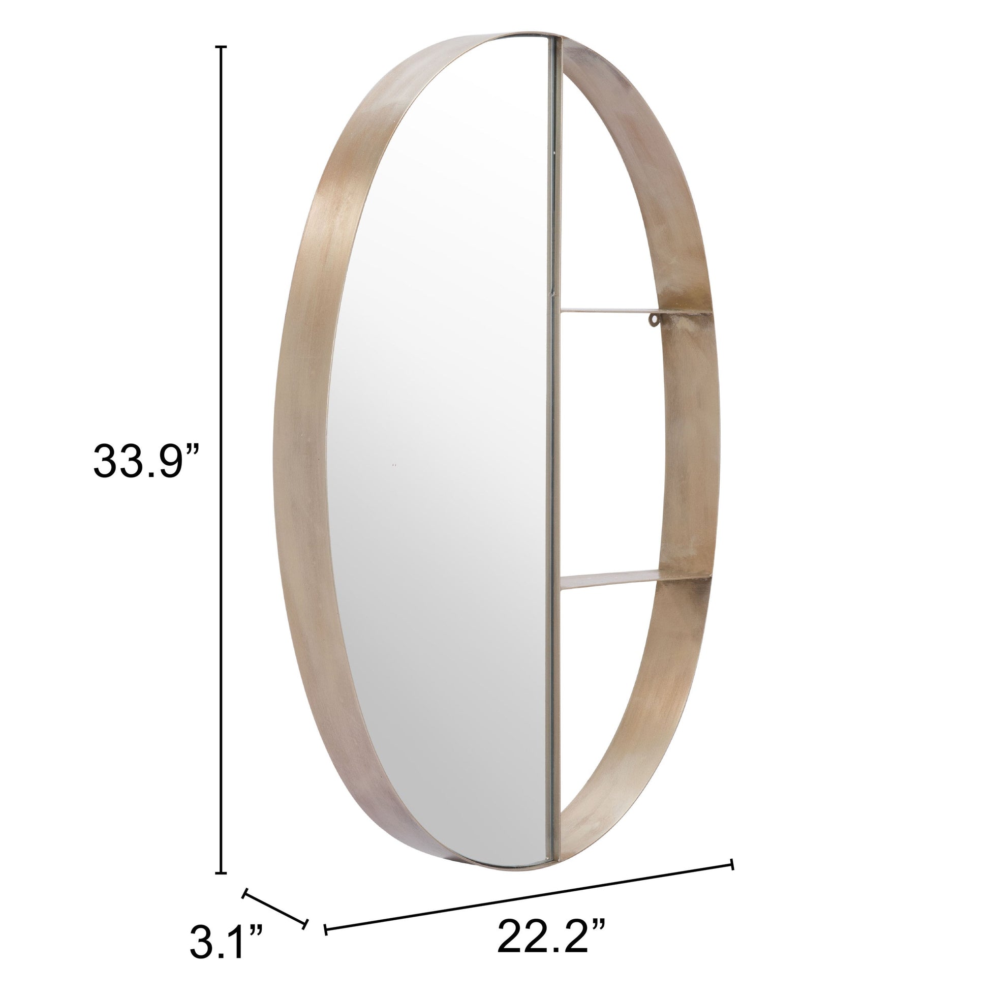 Latitude Antique Bronze Oval Shelf Mirror - Ornate Home