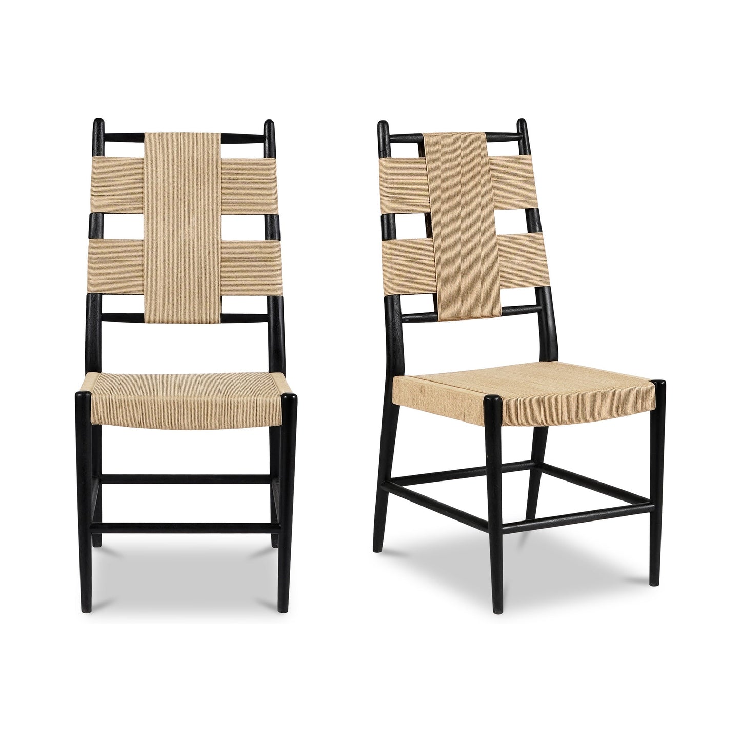 Laurel Natural/Charcoal Black Dining Chair (Set of 2) - Ornate Home