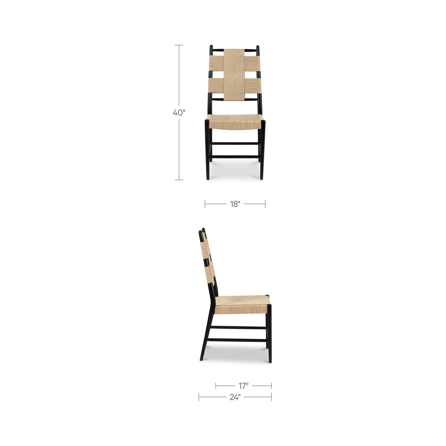 Laurel Natural/Charcoal Black Dining Chair (Set of 2) - Ornate Home