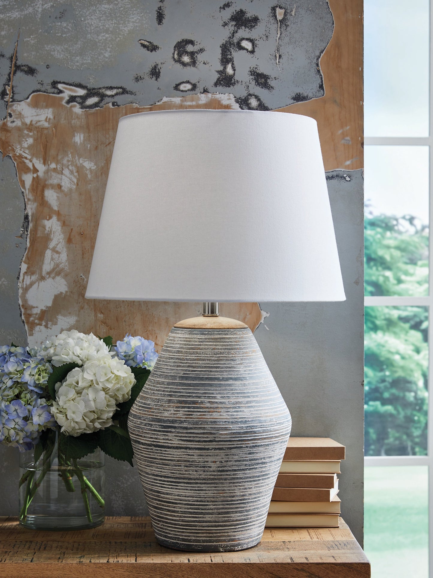 Lawrock Antique Blue Terracotta Table Lamp (1/CN)- Viva Furn