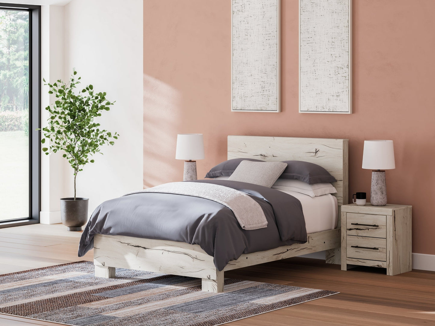 Lawroy Light Natural Full Panel Youth Bed- Viva Furn