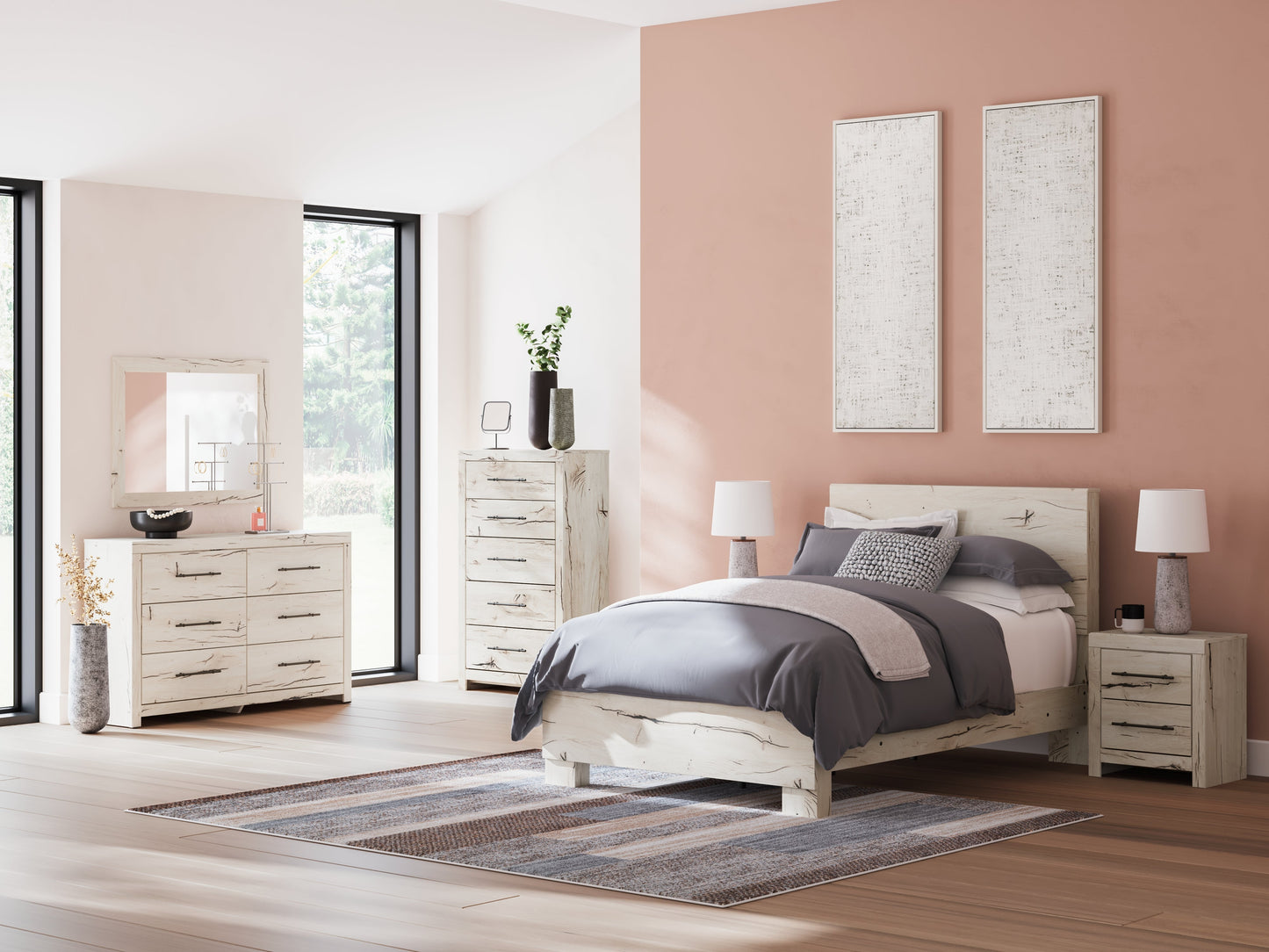 Lawroy Light Natural Full Panel Youth Bed- Viva Furn