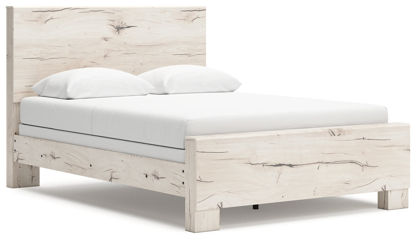 Lawroy Light Natural Queen Panel Bed- Viva Furn