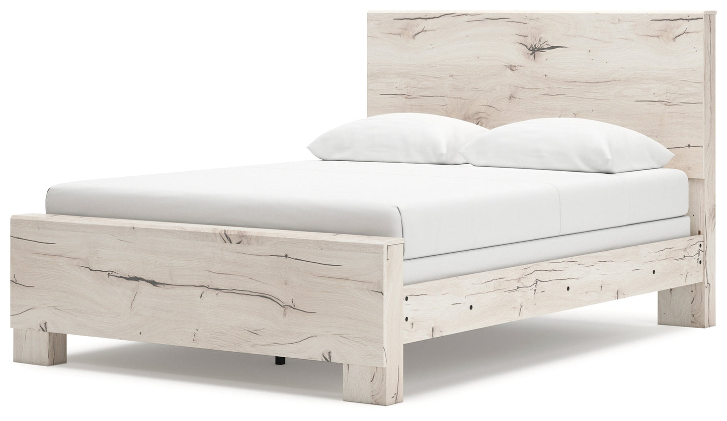 Lawroy Light Natural Queen Panel Bed- Viva Furn
