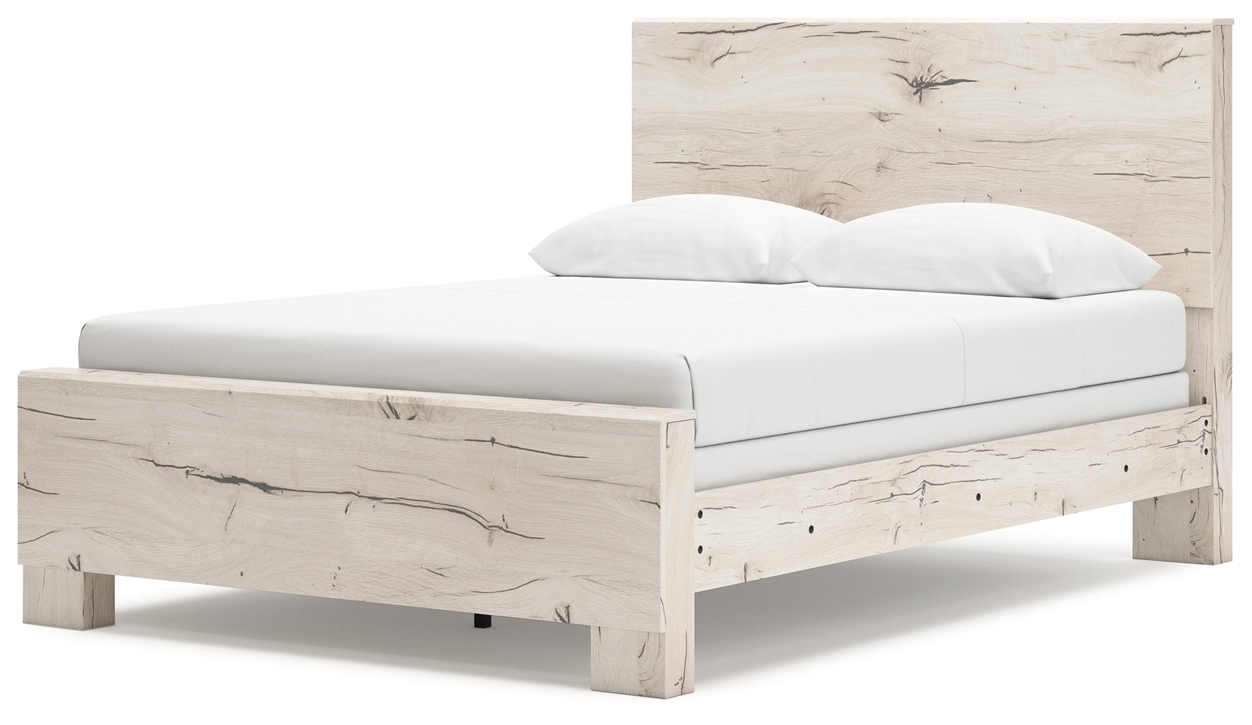 Lawroy Light Natural Queen Panel Bed- Viva Furn