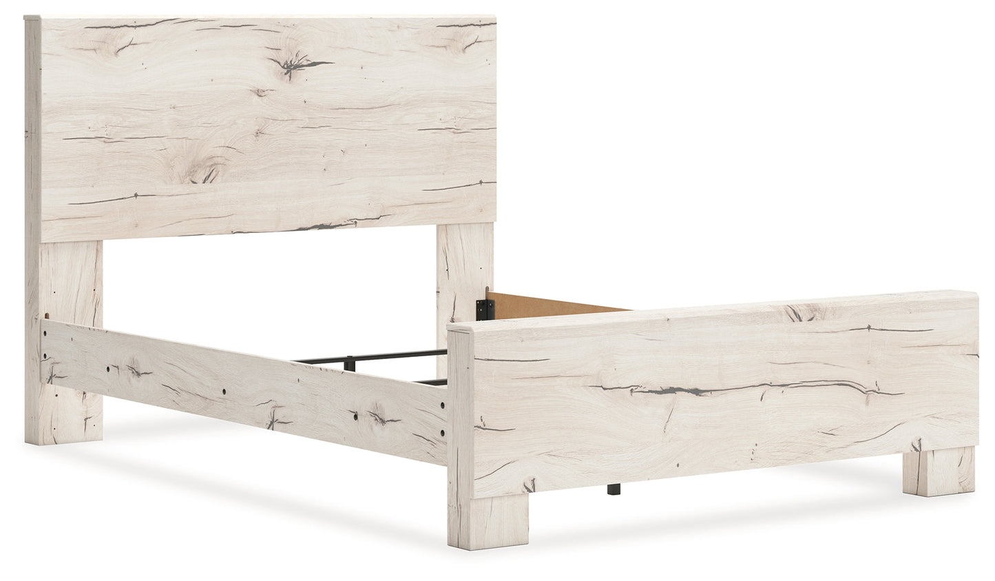 Lawroy Light Natural Queen Panel Bed- Viva Furn