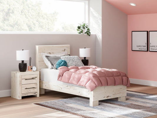 Lawroy Light Natural Twin Panel Youth Bed- Viva Furn