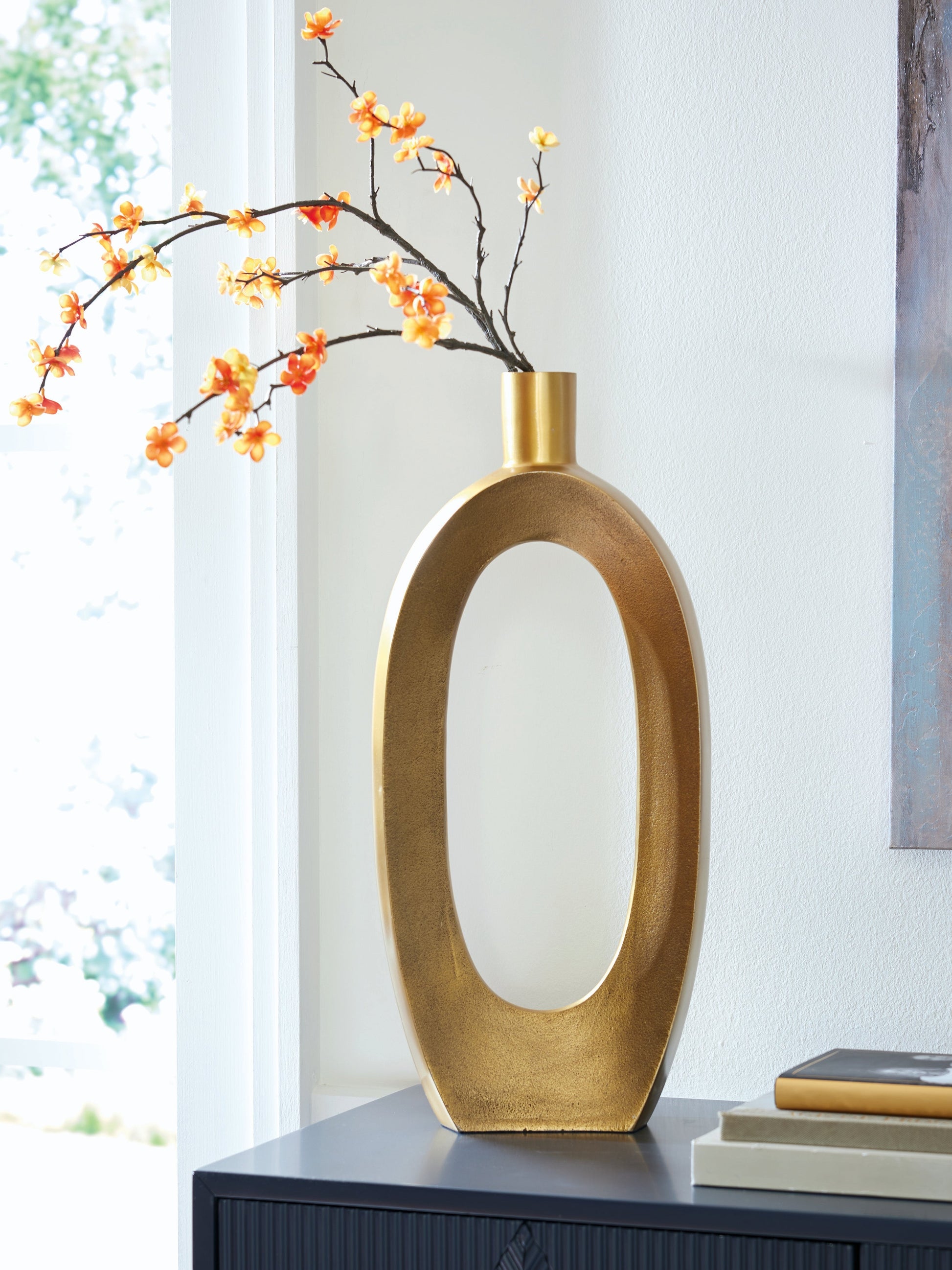 Lawtonville Antique Gold Finish Vase- Viva Furn