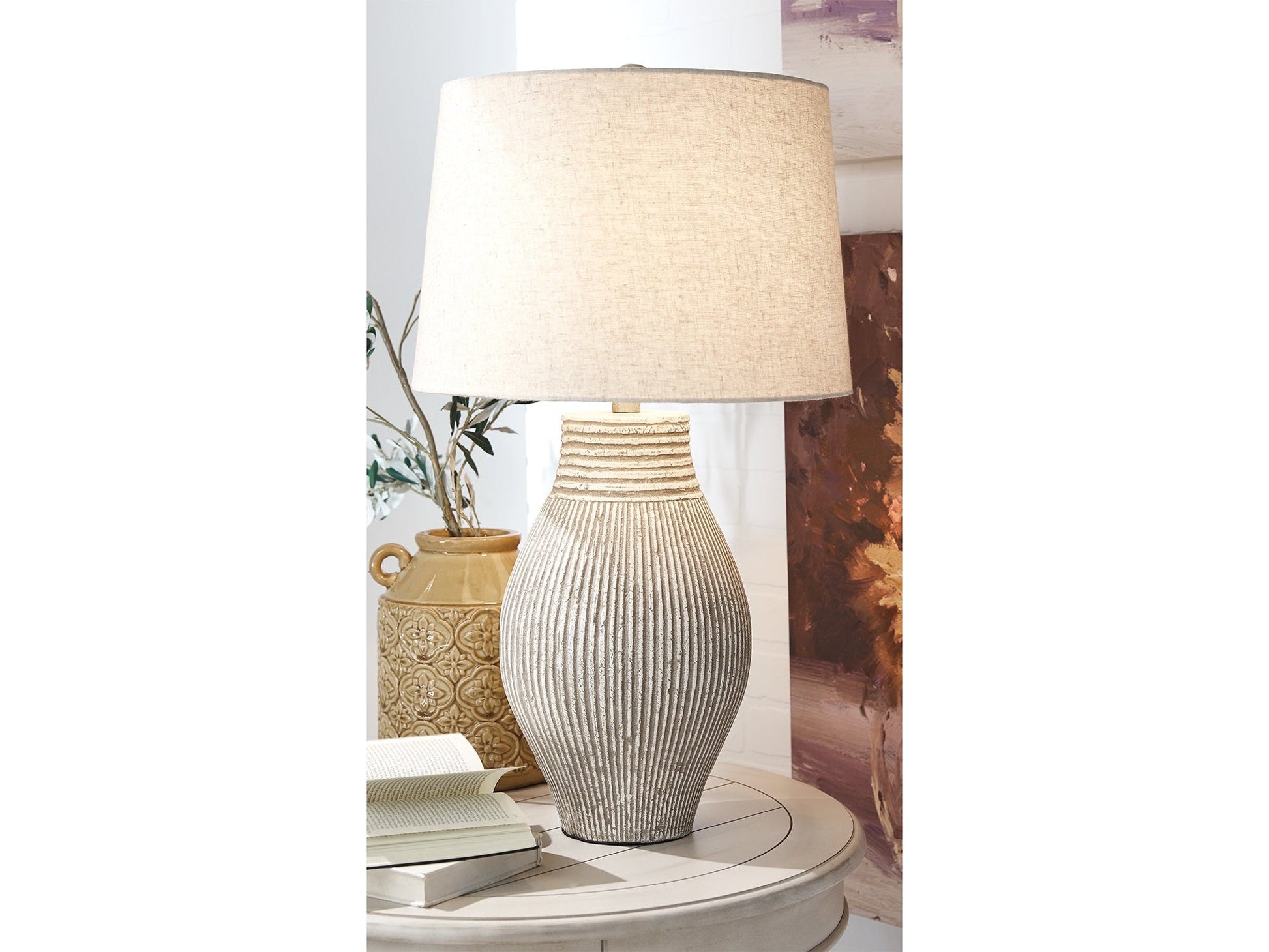 Layal Beige Table Lamp (Set of 2)- Viva Furn