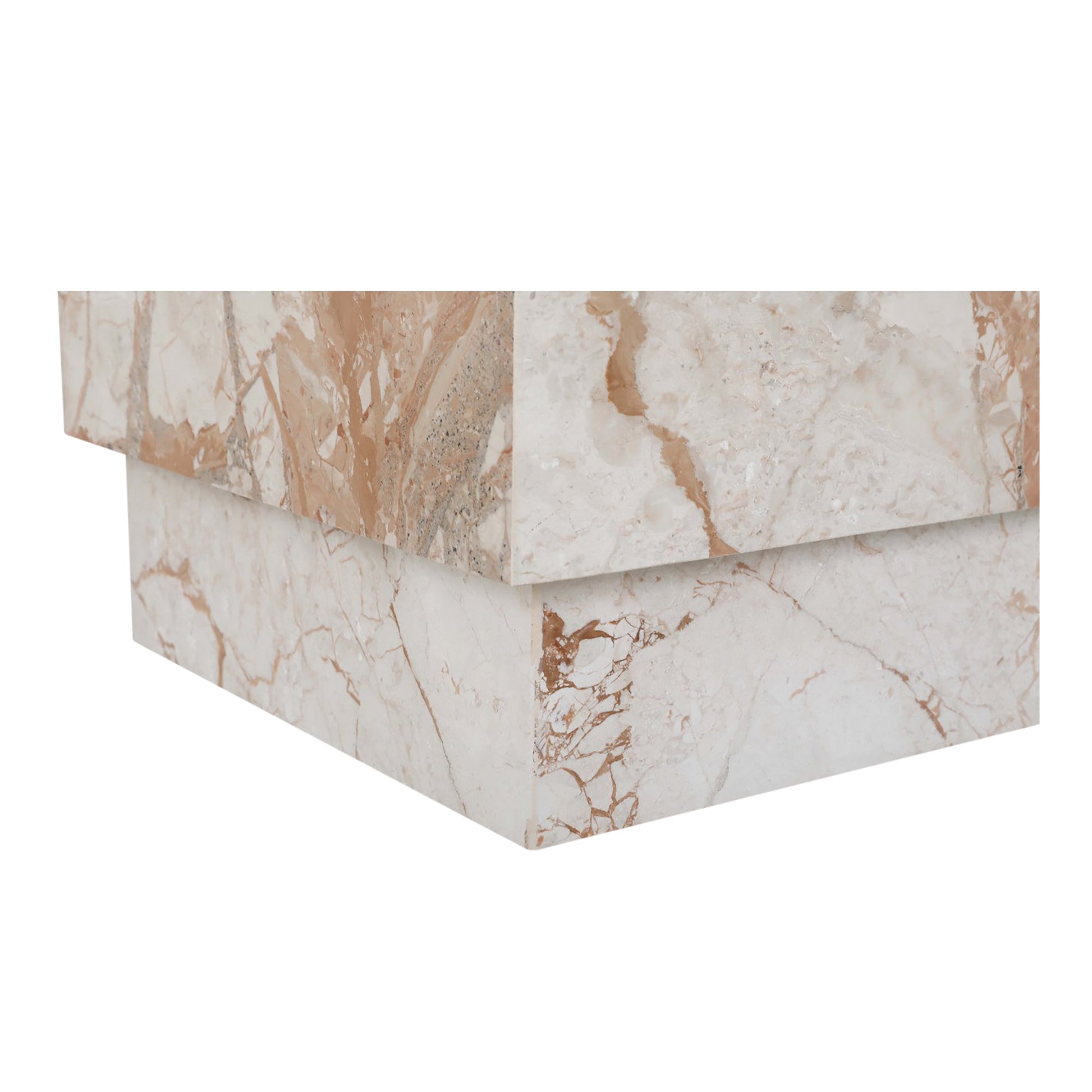 Layla Breccia Beige Marble Side Table - Ornate Home