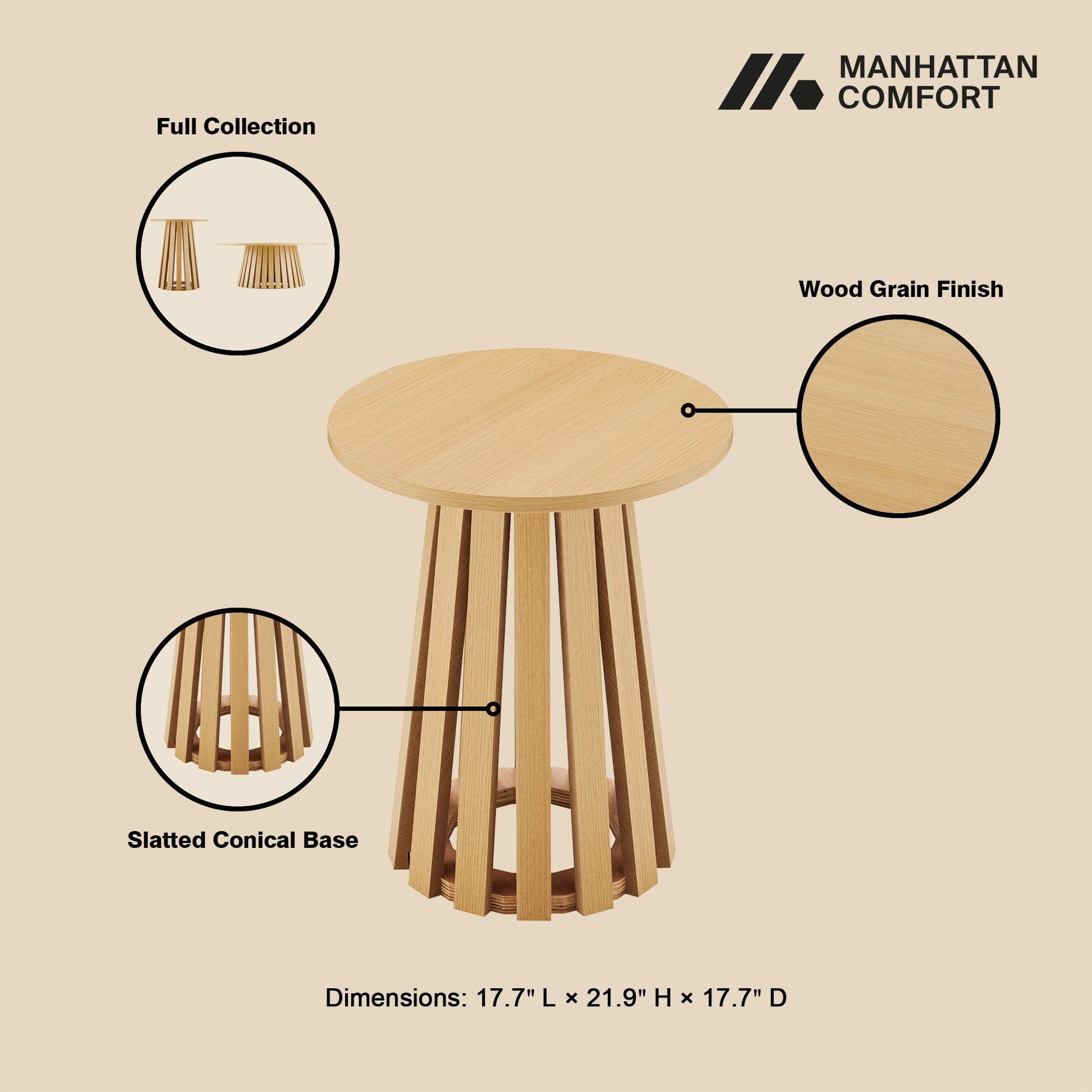 Layla End Table in Natural Oak - Ornate Home