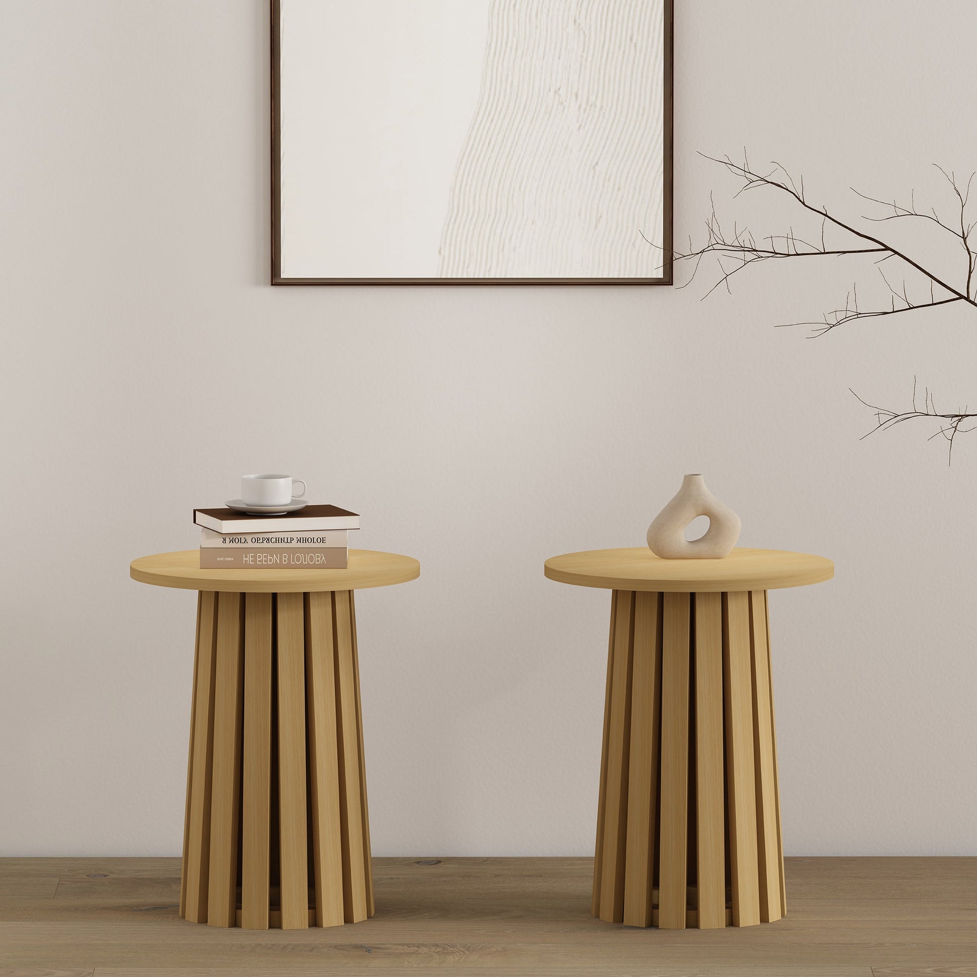 Layla End Table in Natural Oak (set of 2) - Ornate Home