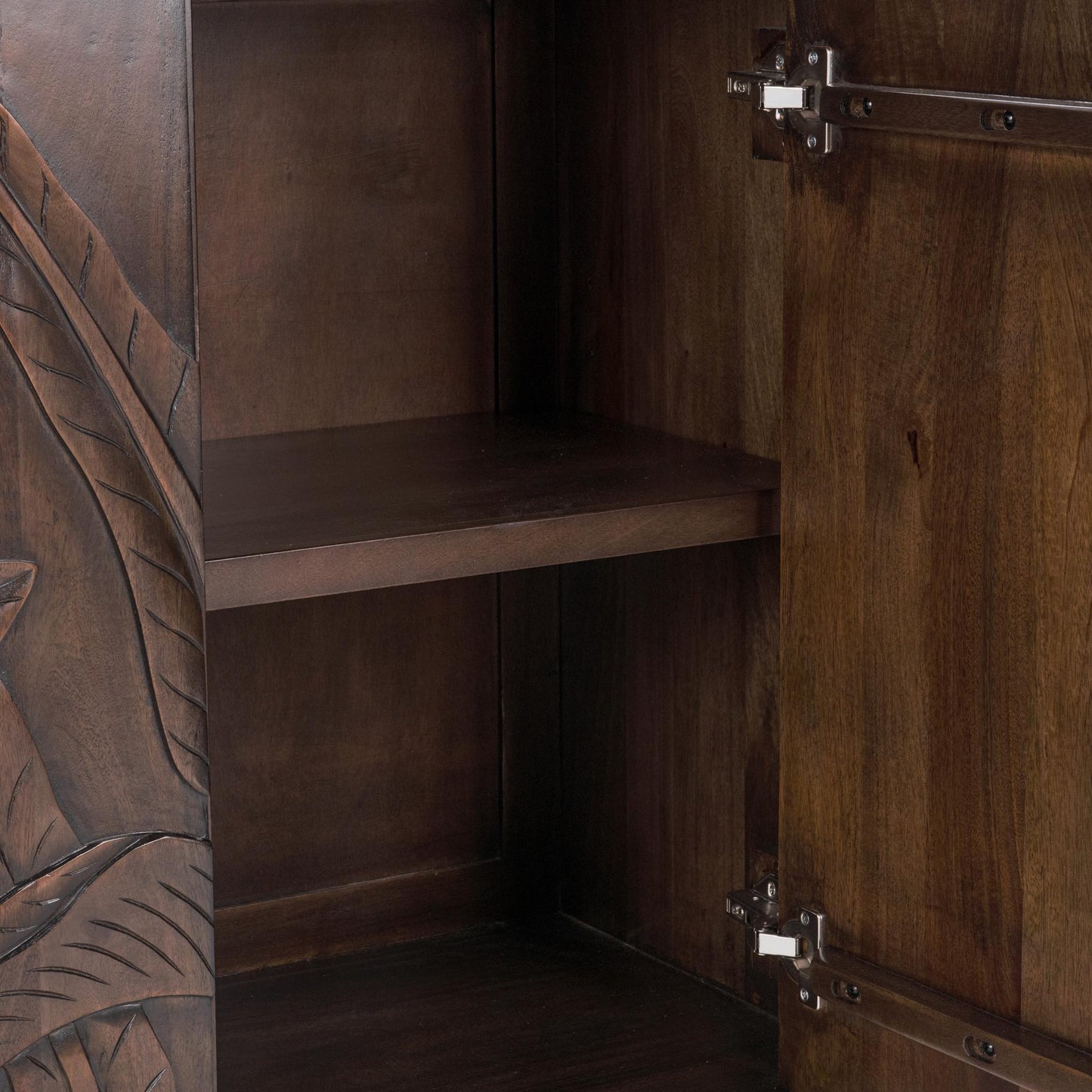 Ledro Dark Brown 2 Door Cabinet - Ornate Home