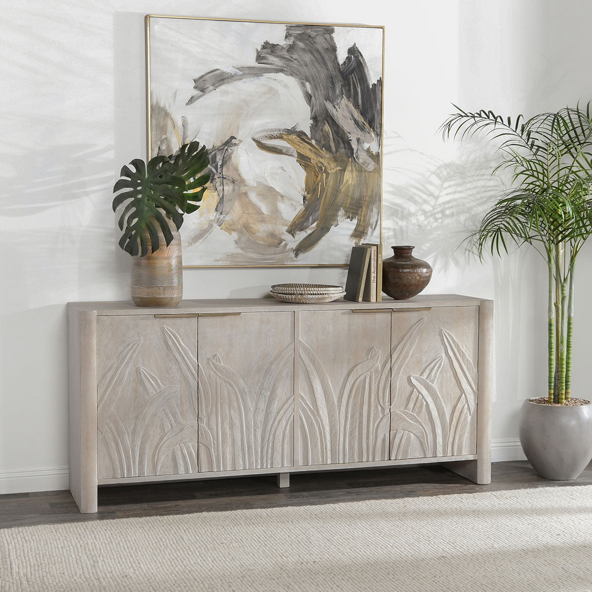 Ledro Whitewash Buffet - Ornate Home