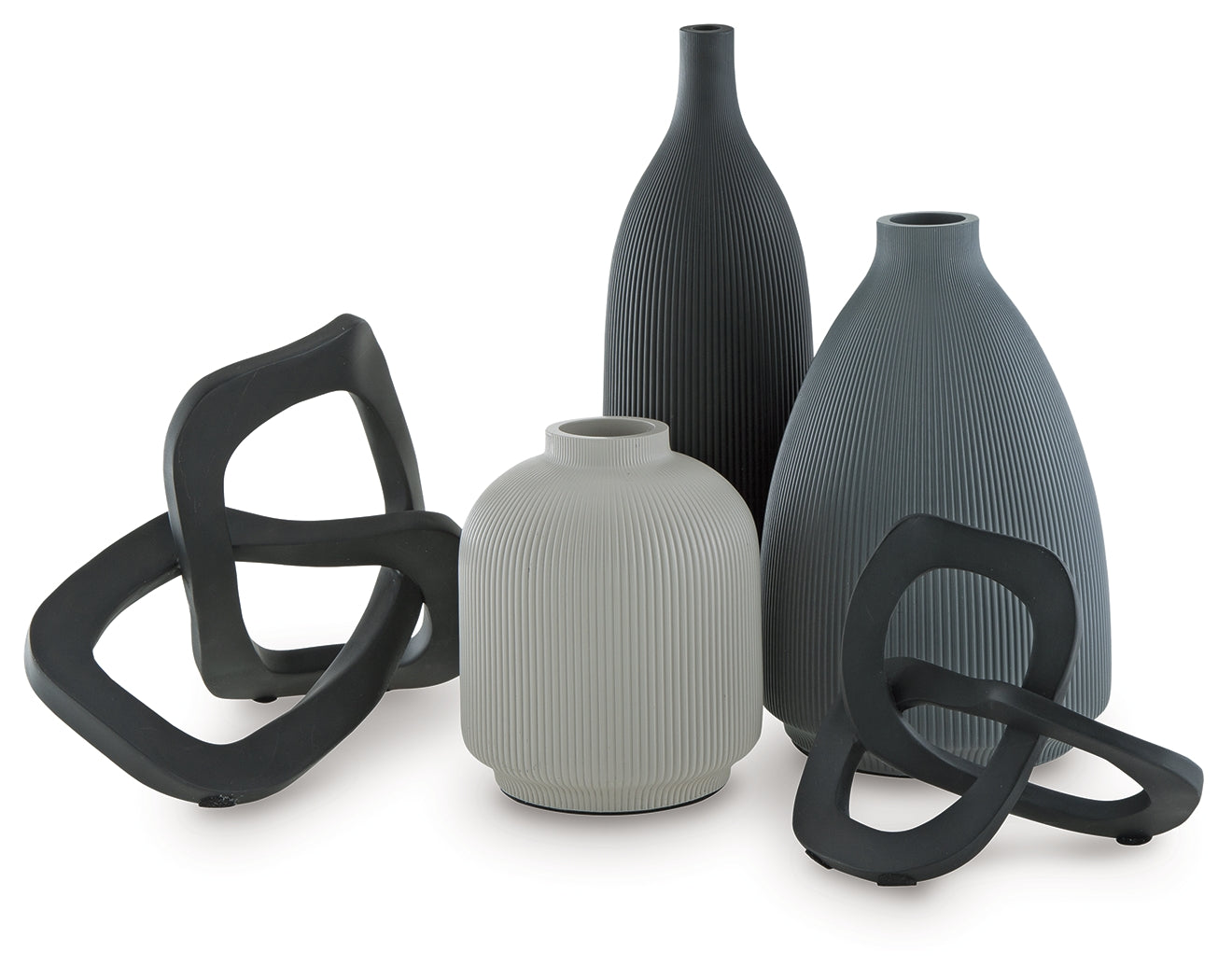 Leithick Black/Tan/Gray Accessory Set (Set of 5)- Viva Furn