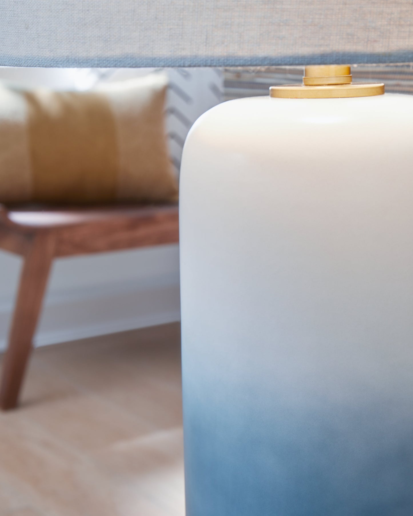 Lemrich White/Teal Table Lamp (Set of 2)- Viva Furn