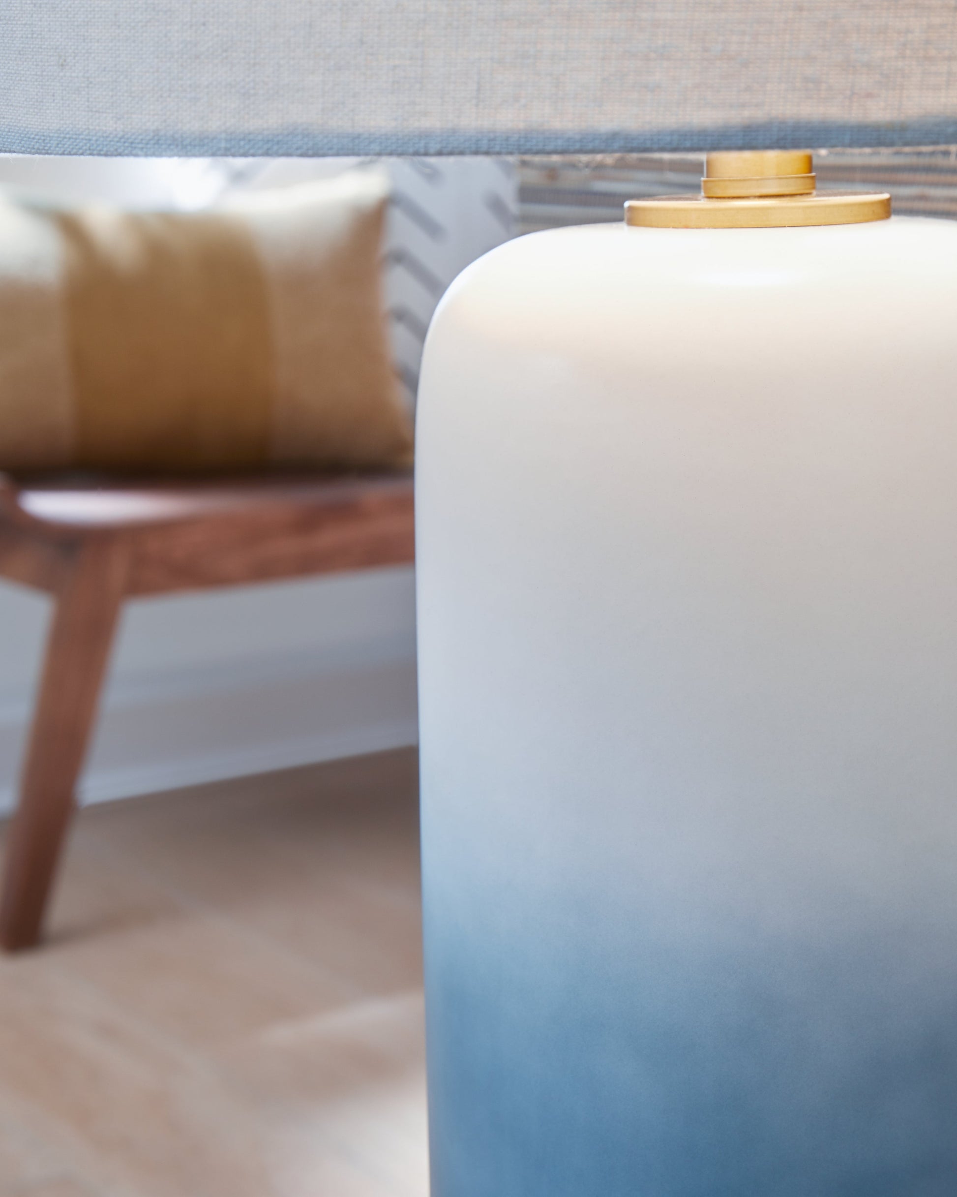 Lemrich White/Teal Table Lamp (Set of 2)- Viva Furn